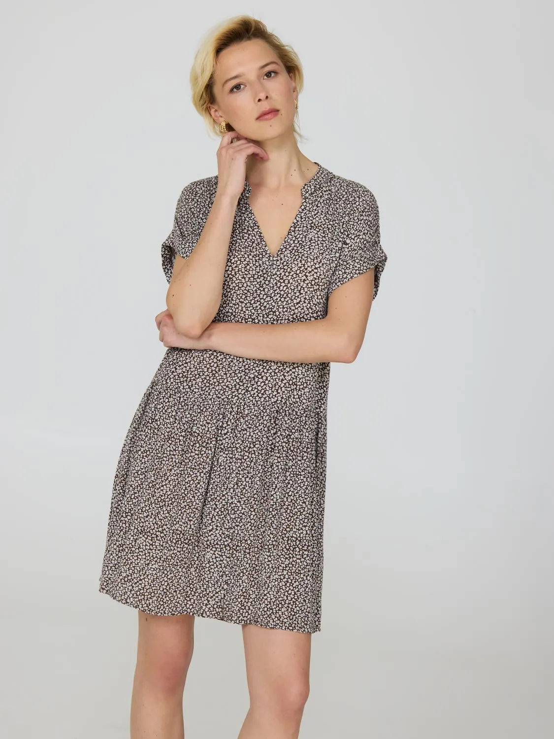 Floral Crinkle Gauze Mini Dress Bar Pop