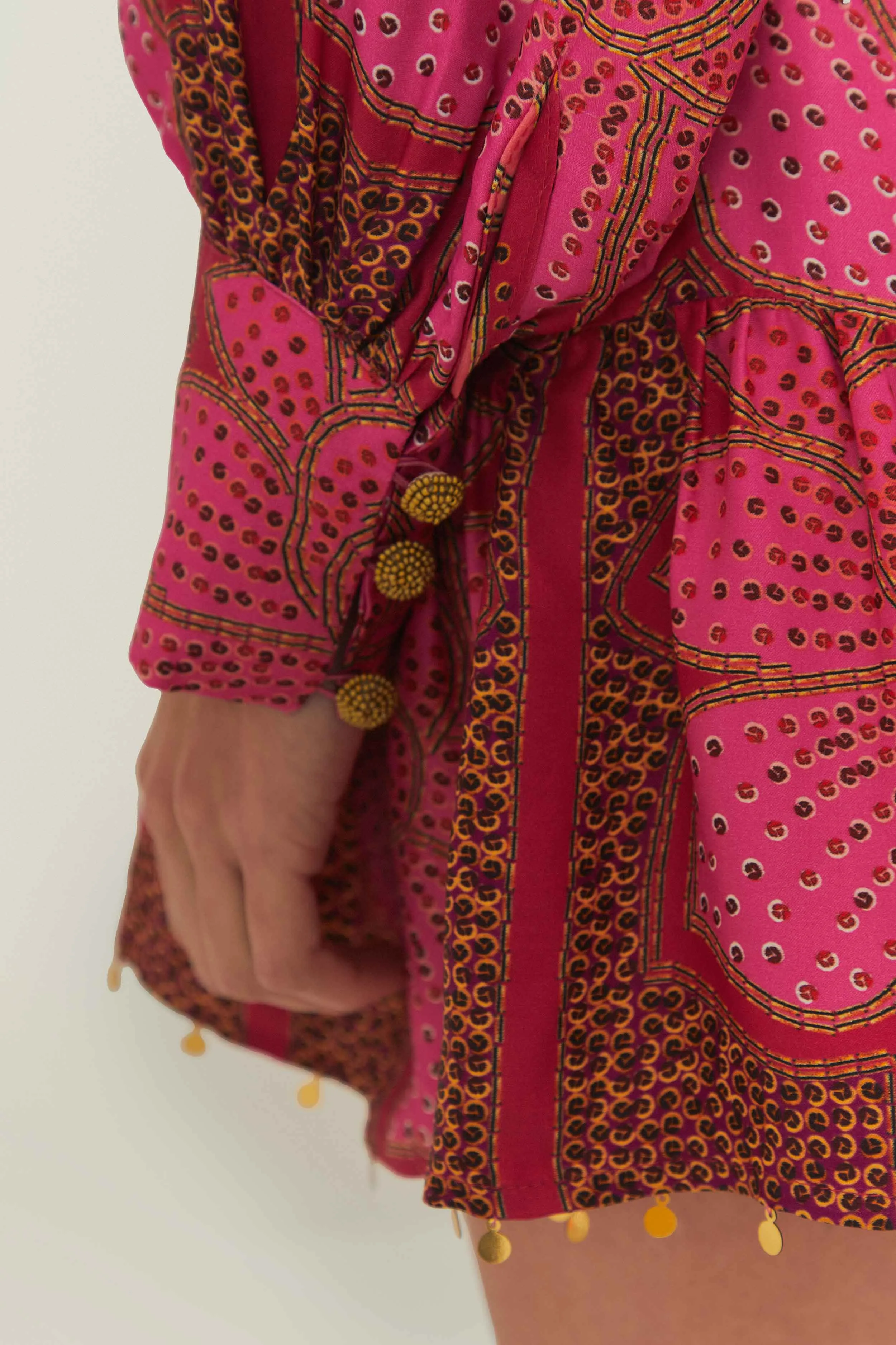 Pink Floral Glam Scarf LENZING? ECOVERO? Mini Dress Effortless Wear