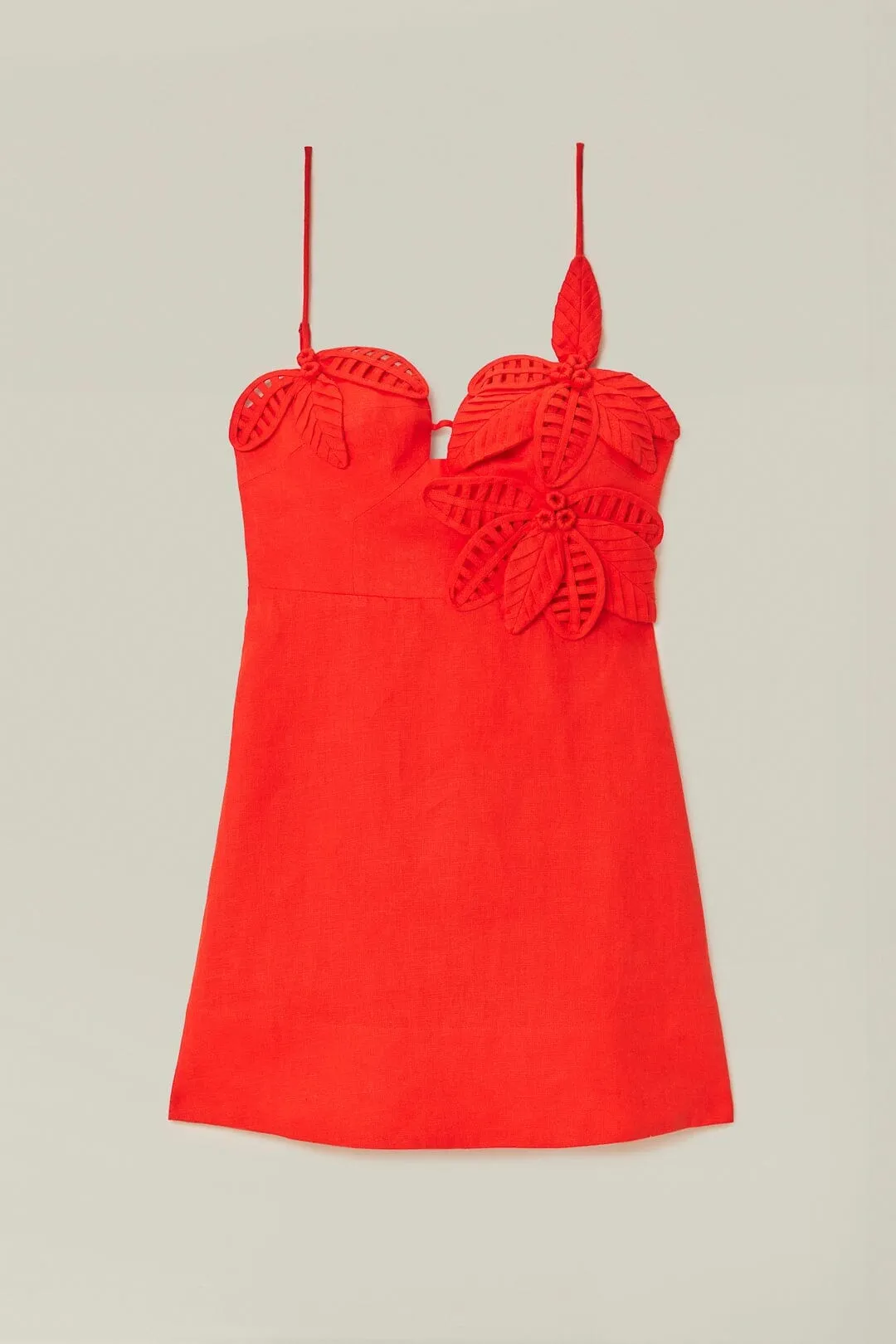 Comfort Wear Youth Flair Red 3D Flower Bodice Mini Dress