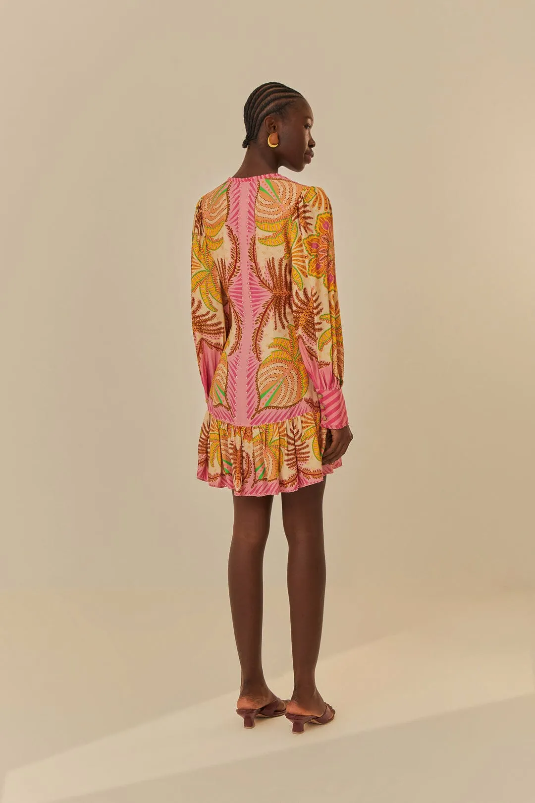 Sand Palm Scarf Mini Dress Bold Twist