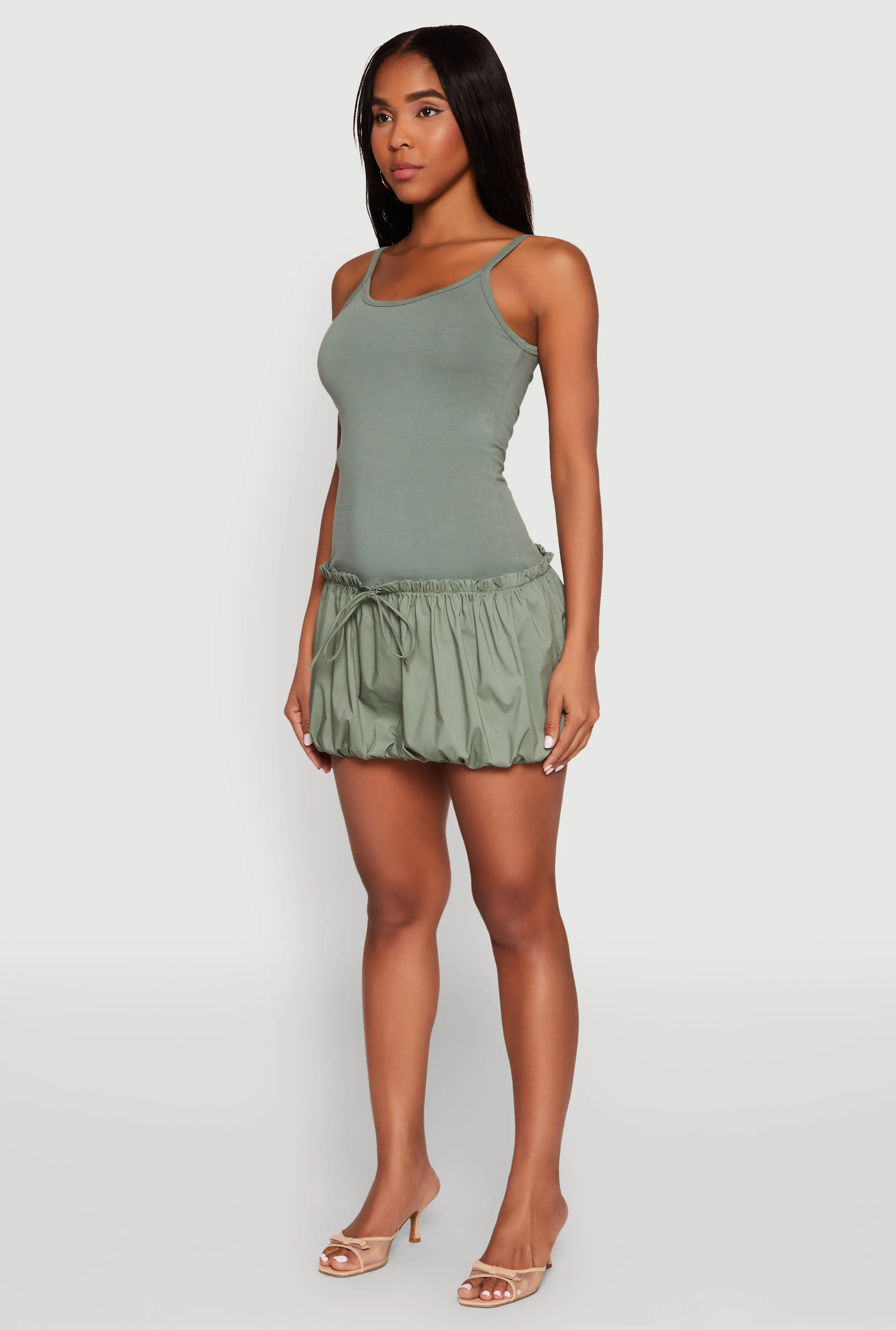 Scoop Neck Bubble Dress Smart Casual Style