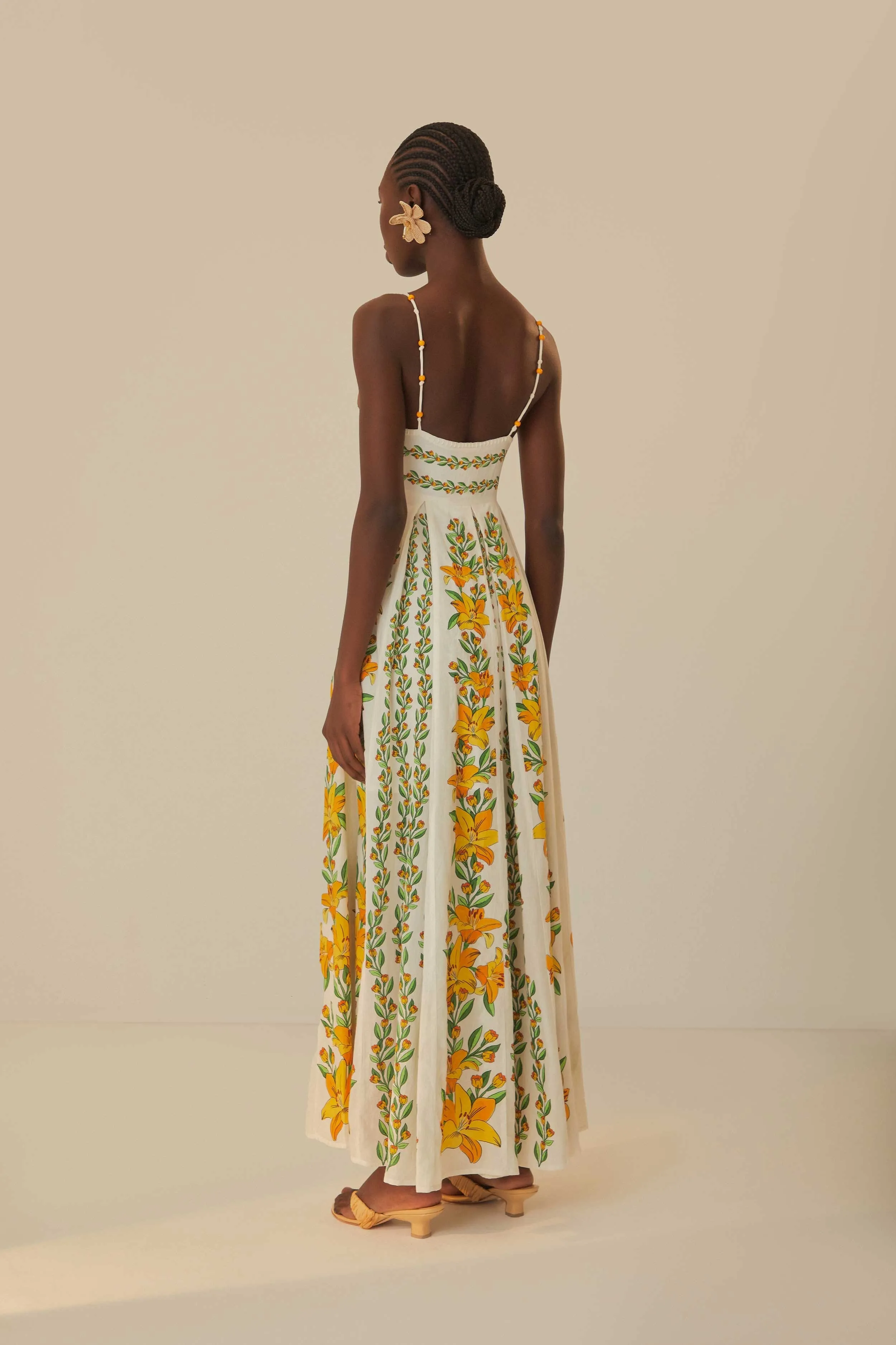 casual beachwear Off-White Tropical Lightness Sleeveless Maxi Dress