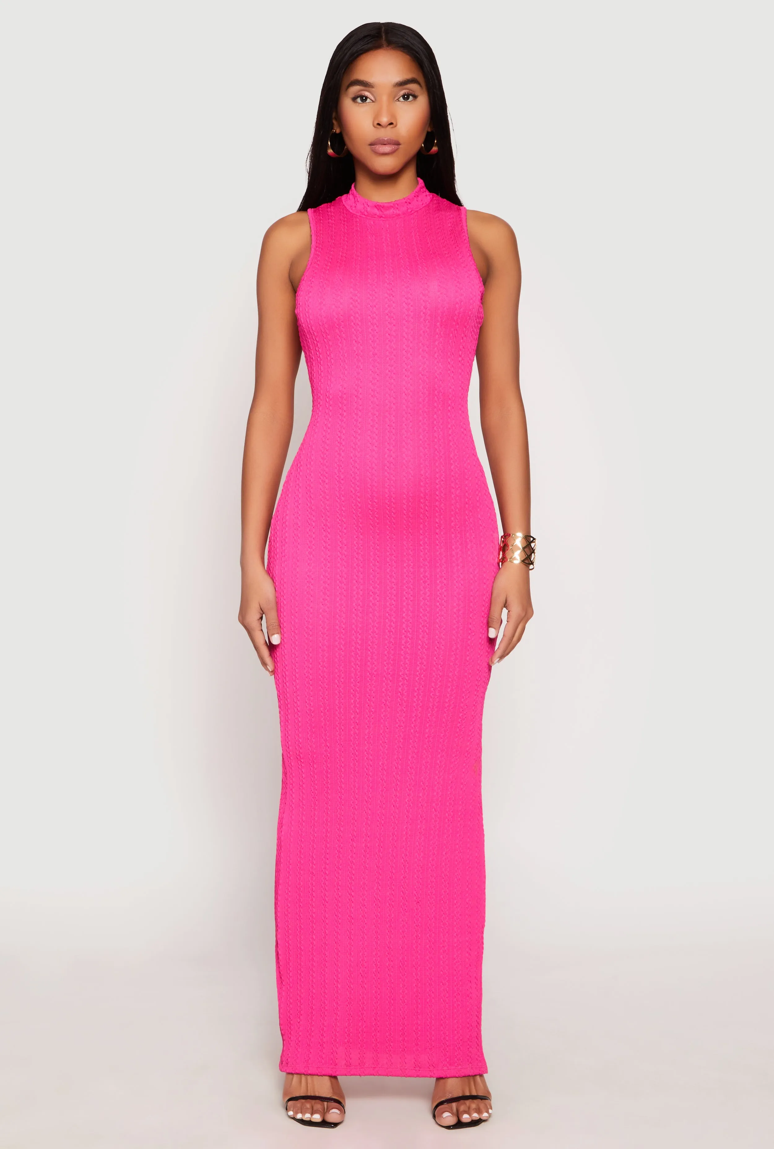 Textured Knit Turtleneck Maxi Dress Sail View dreamy vibe
