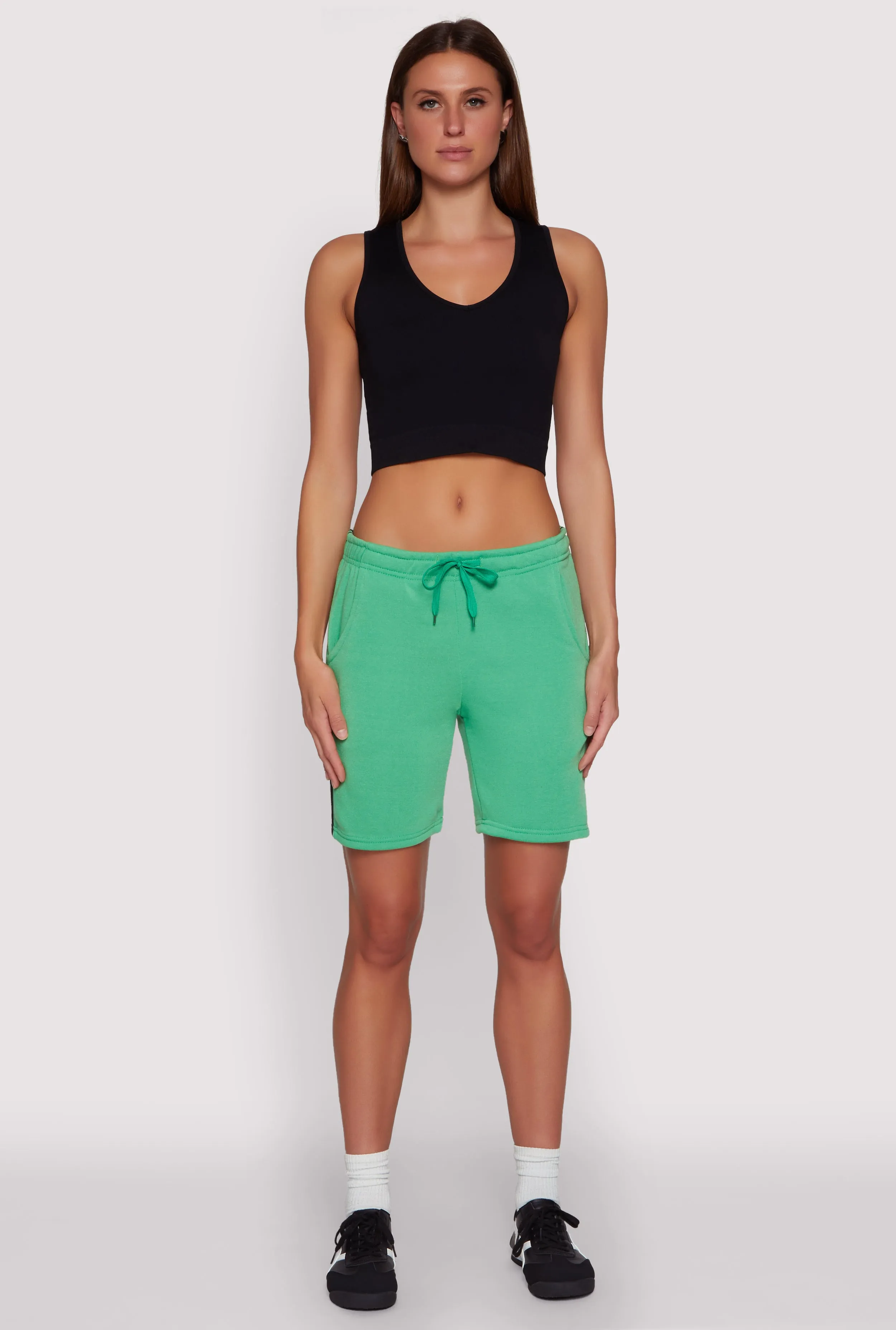 ElasticHem Varsity Stripe Sweatshorts