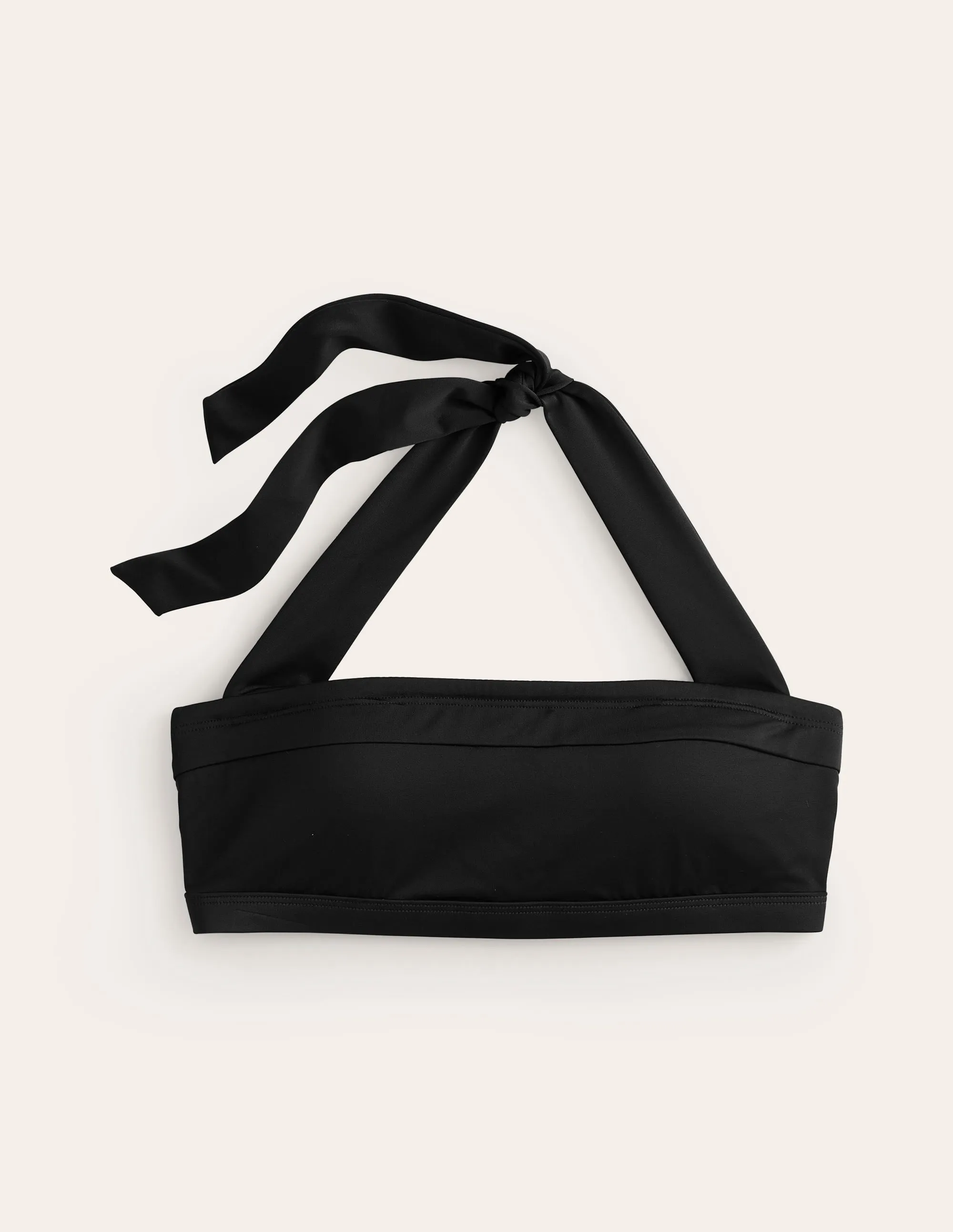 Santorini Bikini Top-Black Four Way Stretch Smooth Silicone Grip