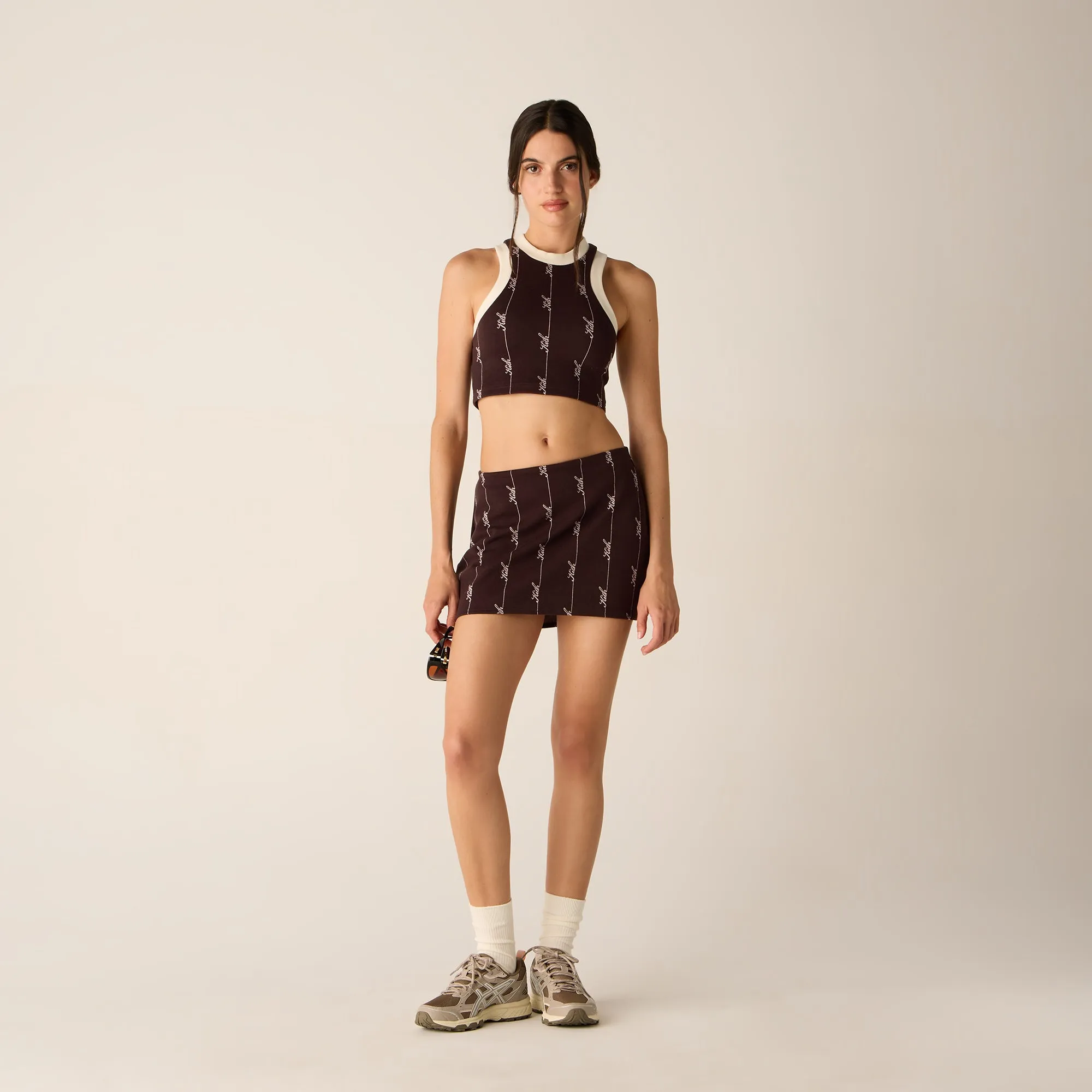 Kith Women Tiana Pique Logo Knit Tank - Incognito Multi Panel Construction Wicking Technology