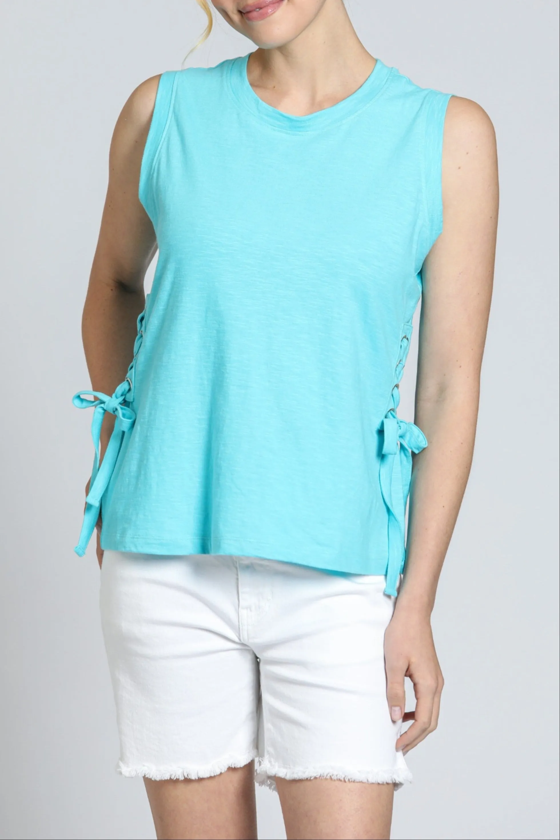Luxury Mood OdorControl Technology Sleeveless Lace Up Tee
