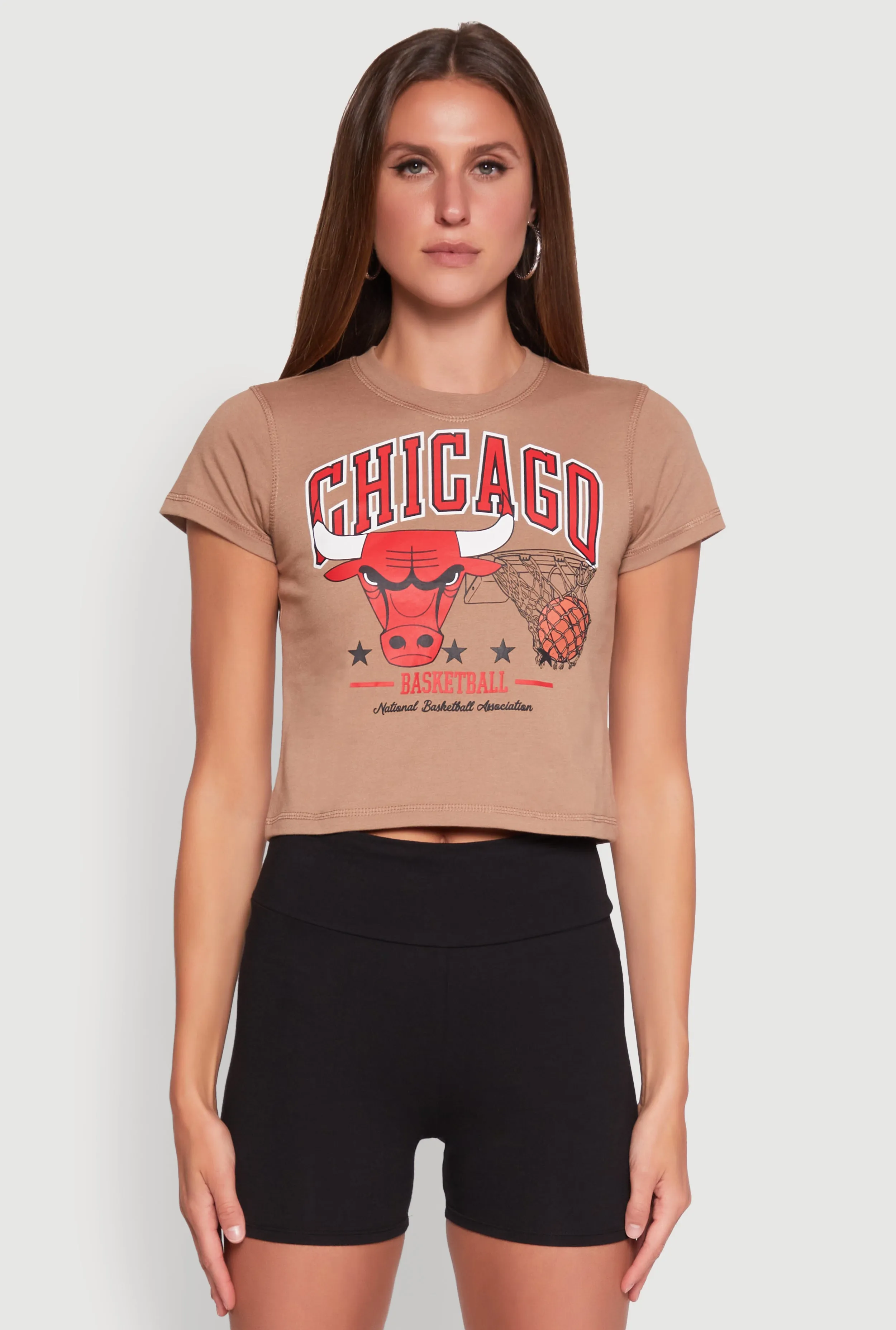 Simple Yet Cozy NBA Chicago Bulls Graphic Crop Top