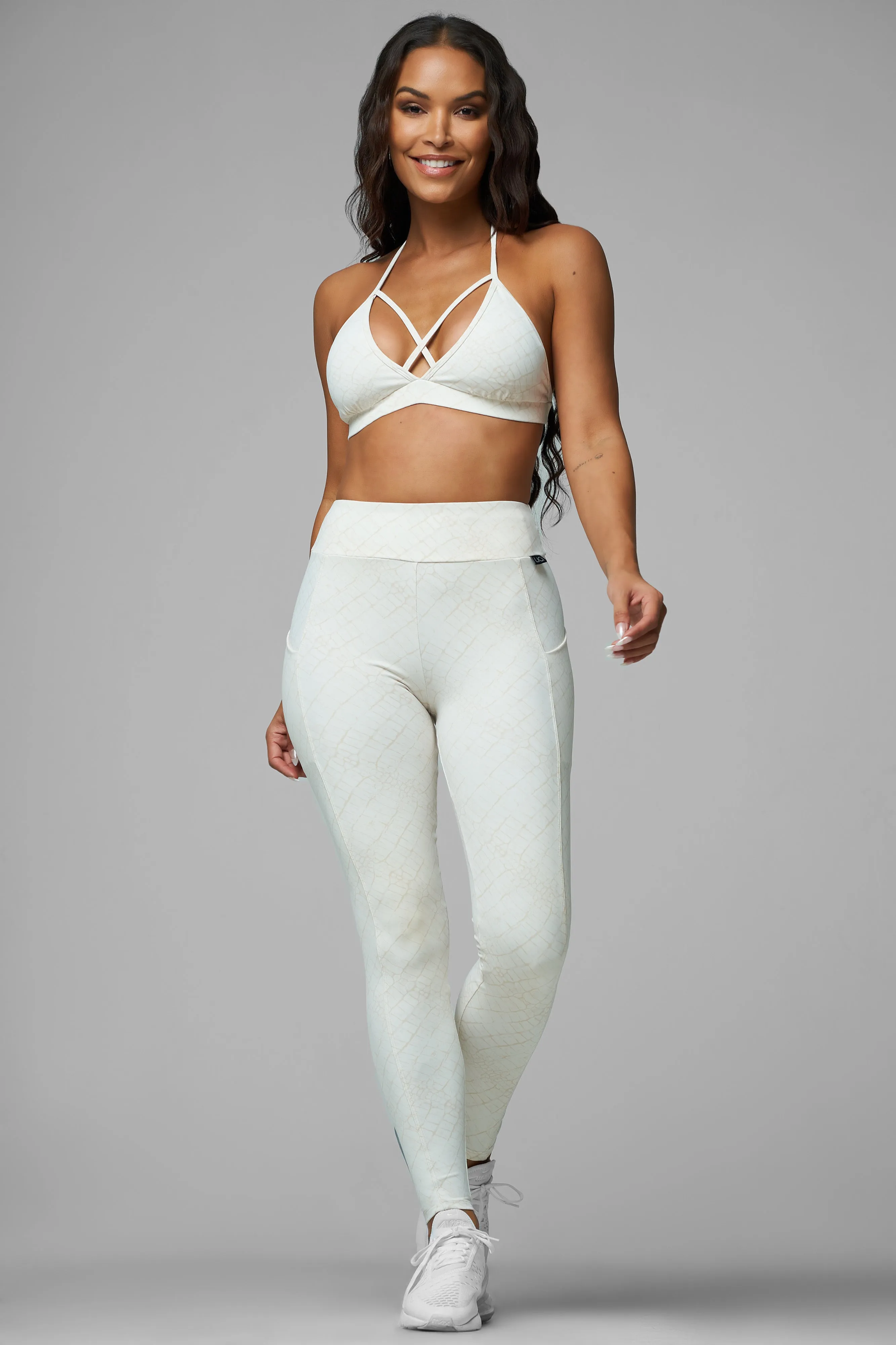 ShrinkageFree Fabric Cream Croc Pocket Legging
