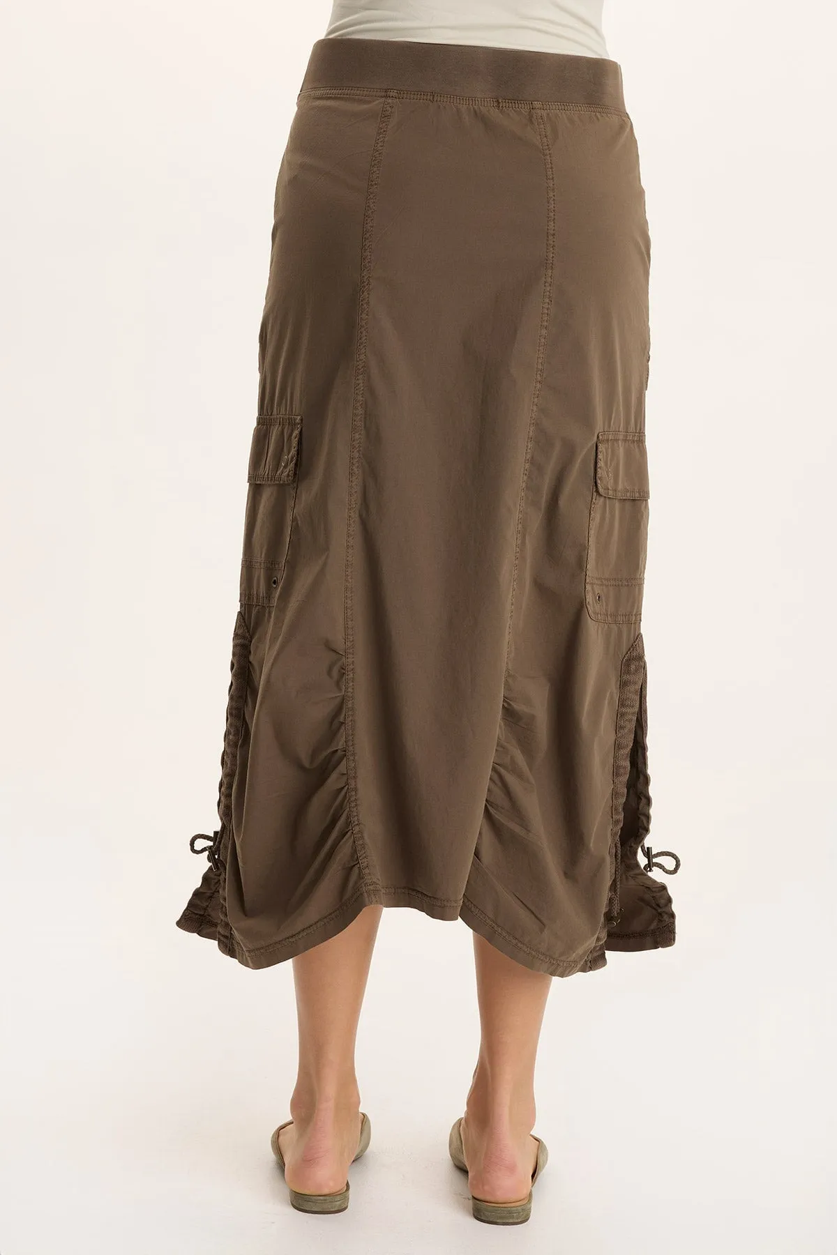 DurableWeave Vacation Mood Shea Ruched Detail Cargo Midi Skirt