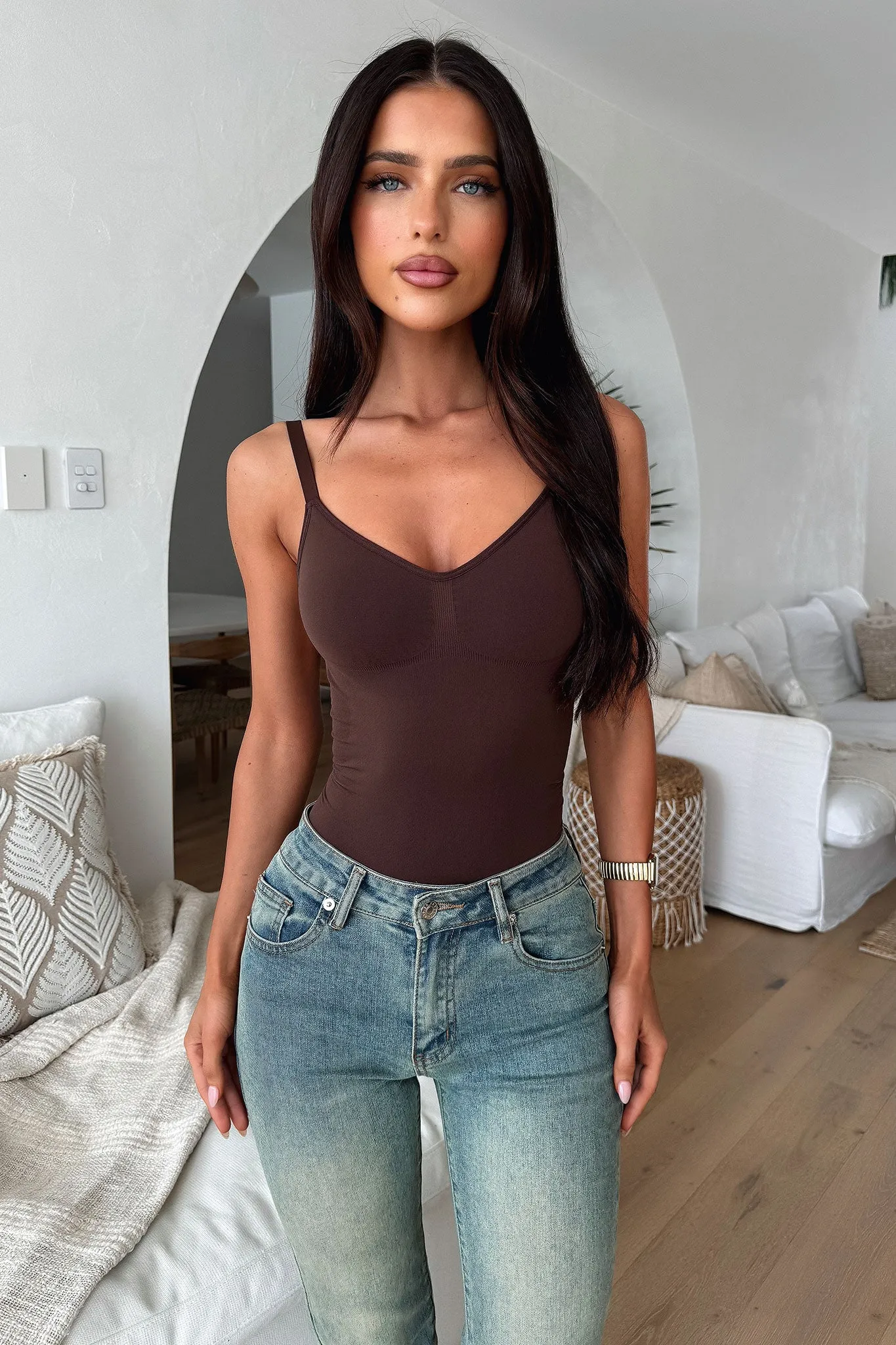 Music Couple Joella Shapewear Bodysuit - Brown