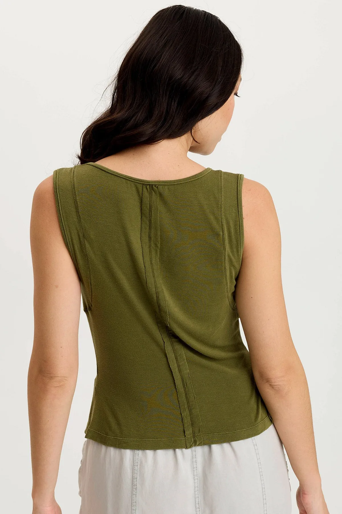 Romance Fit Organic Ease Bano Jersey Ruched Panel Tank