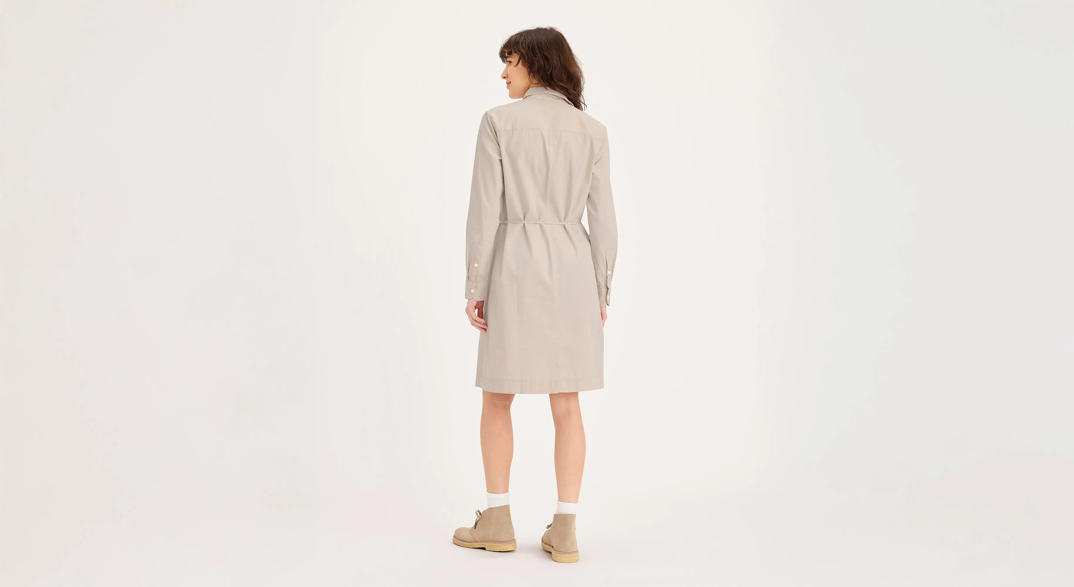 Midi Shirt Dress, Regular Fit WearResistantHem Silver Glow