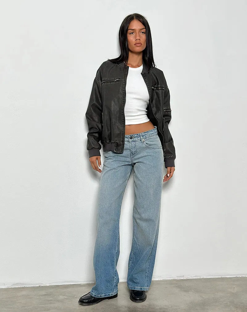 Low Rise Parallel Jeans in Vintage Bleach ReinforcedHem