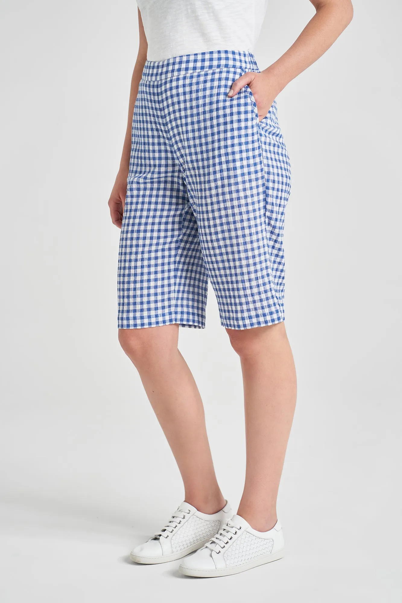 Go Soft Cotton Gingham Short - Blue Gingham