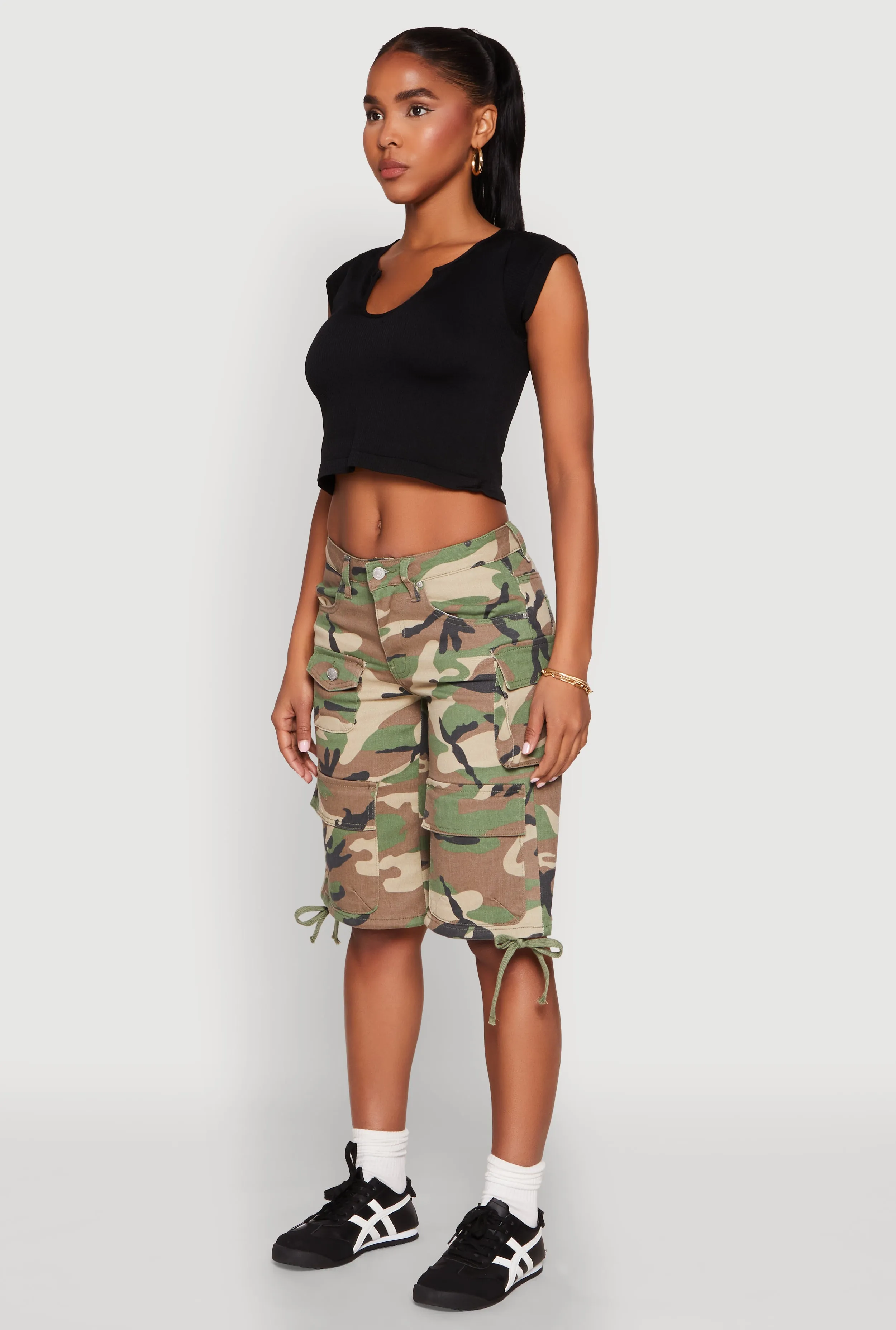 Breezy Comfort Almost Famous Denim Camo Cargo Shorts