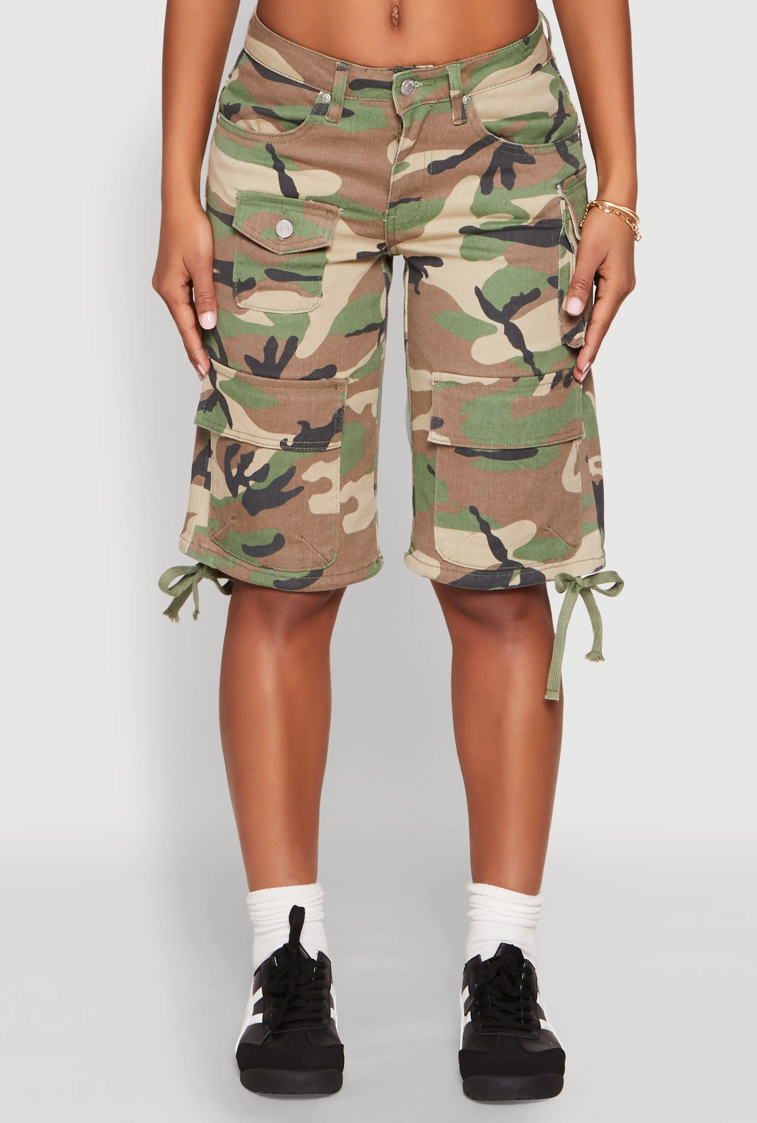 Almost Famous Denim Camo Cargo Shorts Classic Comfort