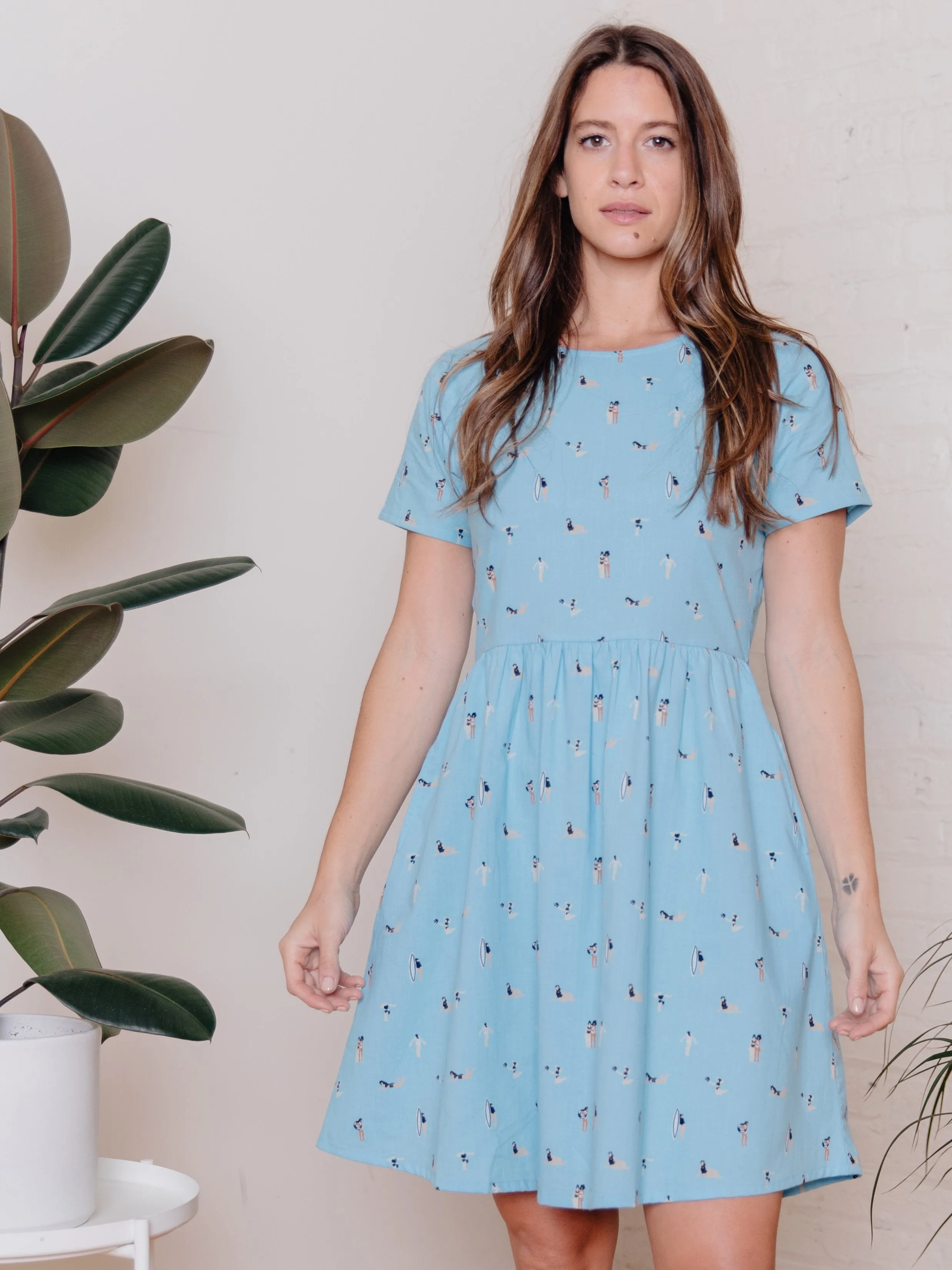 Serenade Dress - Blue Swimmers StaticFreeLining