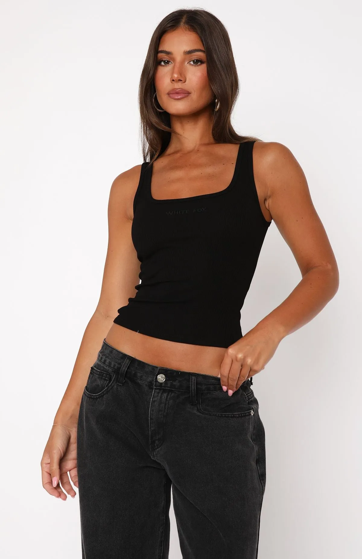 What An Experience Ribbed Tank Top Black corporate users support role