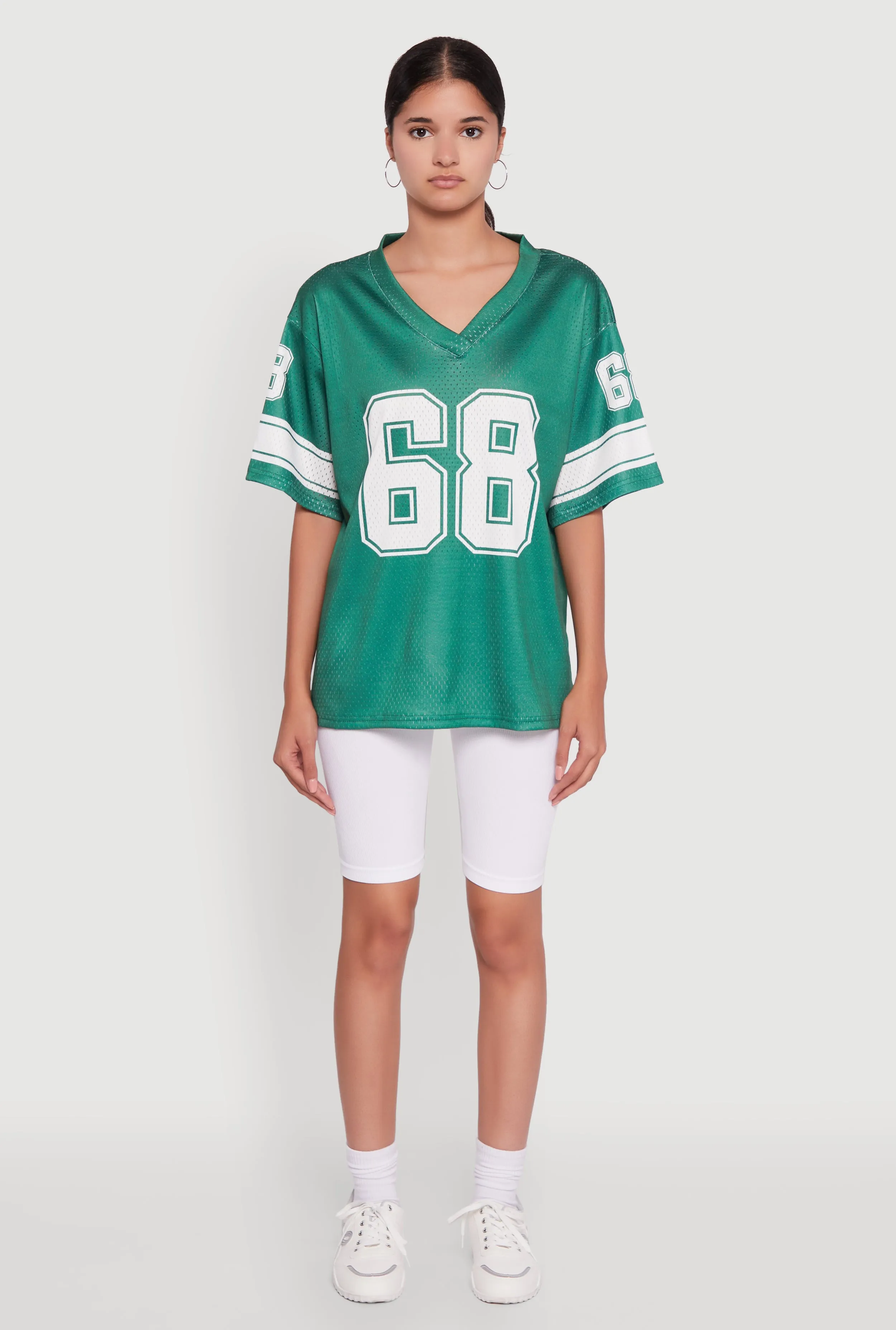 Non Restrictive Silhouette 68 Graphic V-Neck Football Jersey