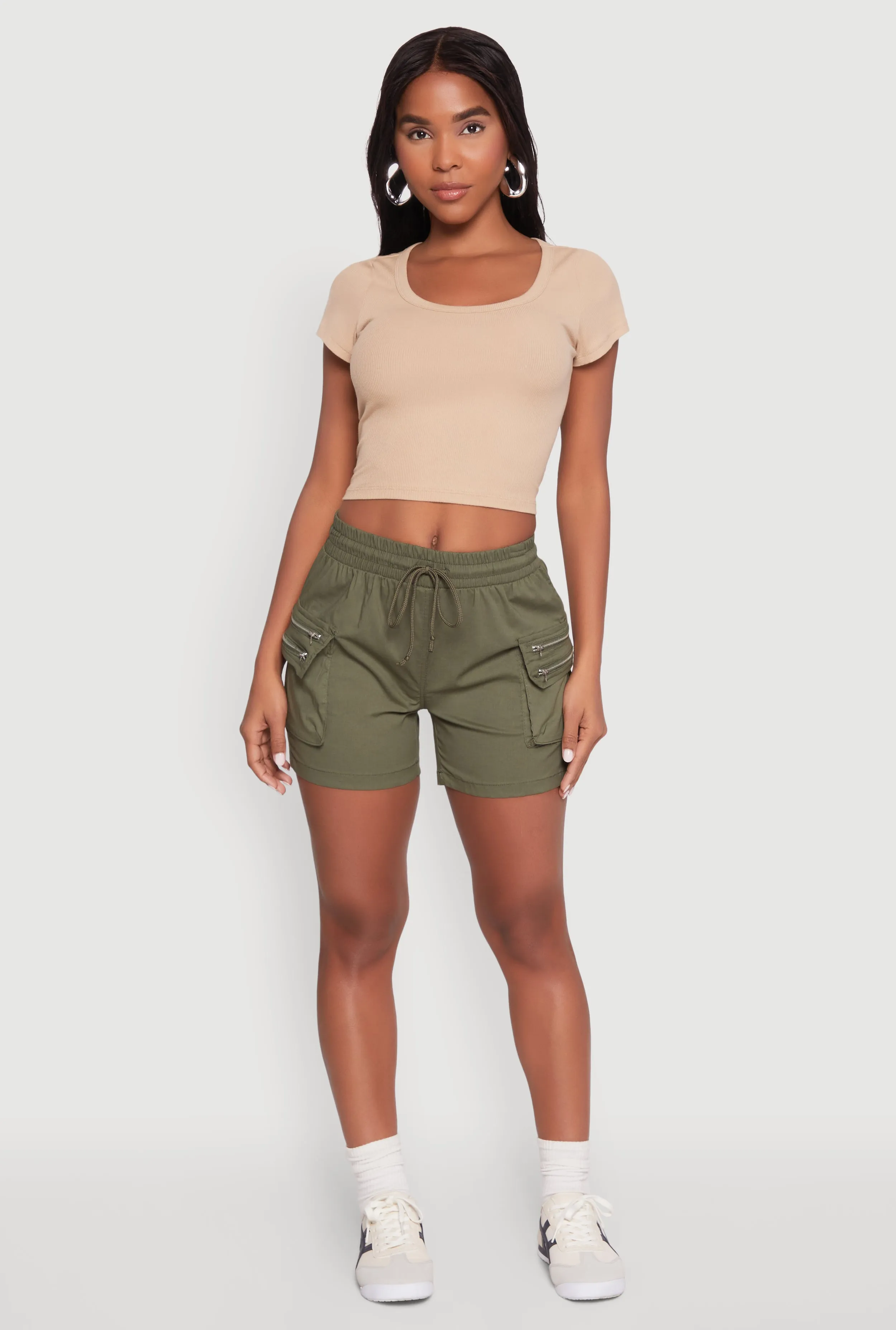Jogging Ready Versatile Styling Zipper Cargo Pocket Shorts