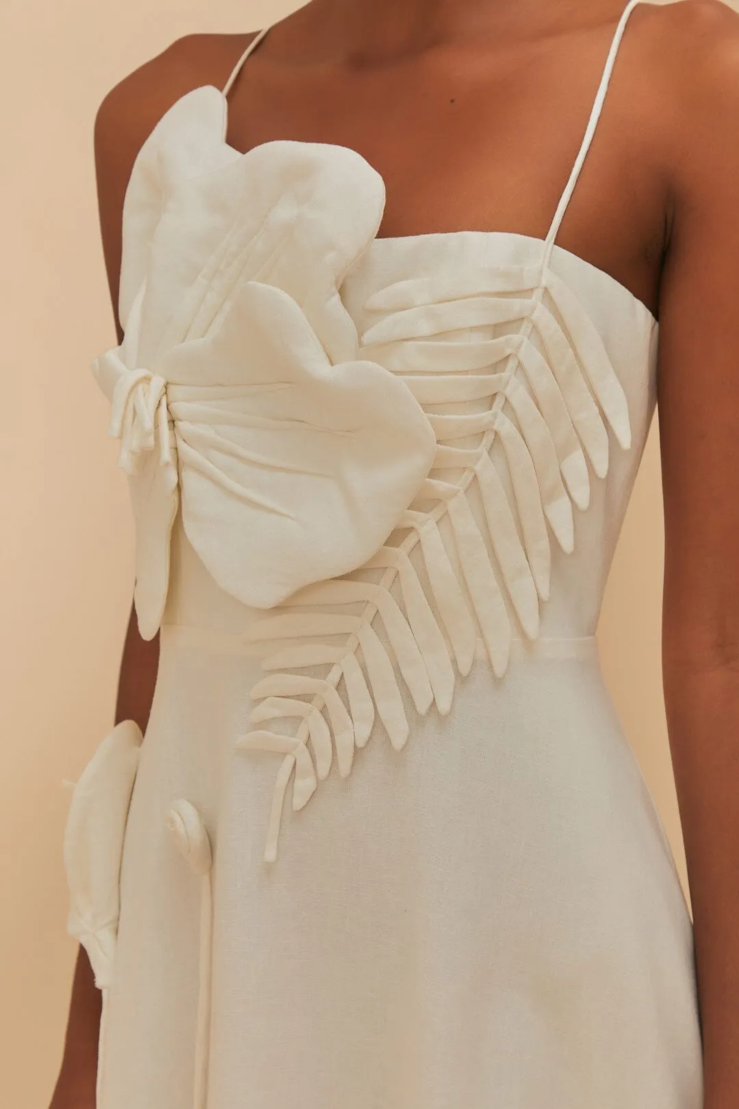 Any Day Wear Season Flow Off-White Garden LENZING? ECOVERO? Euroflax? Midi Dress