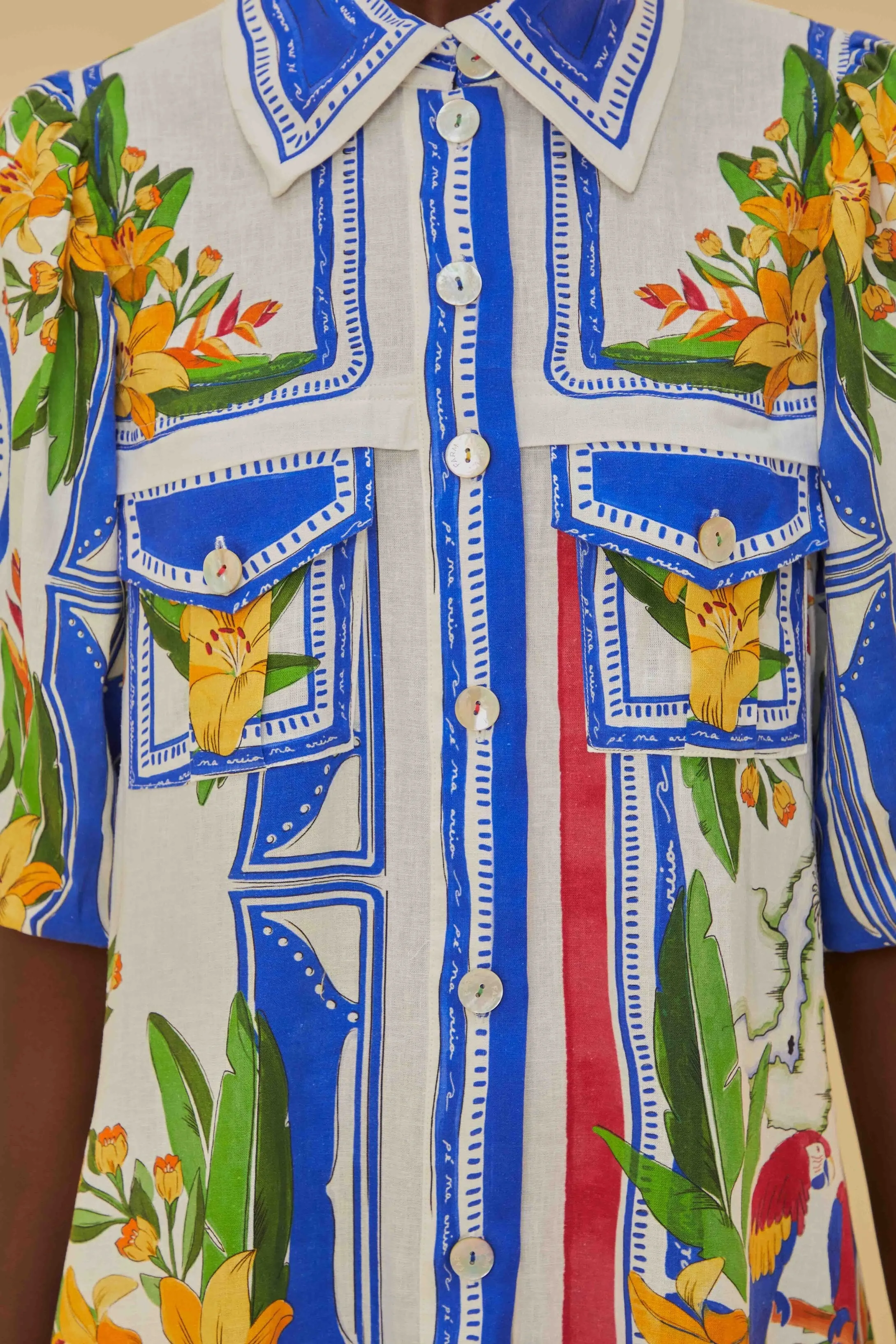 Day-To-Night Wear Off-White Tropical Destination Midi Dress