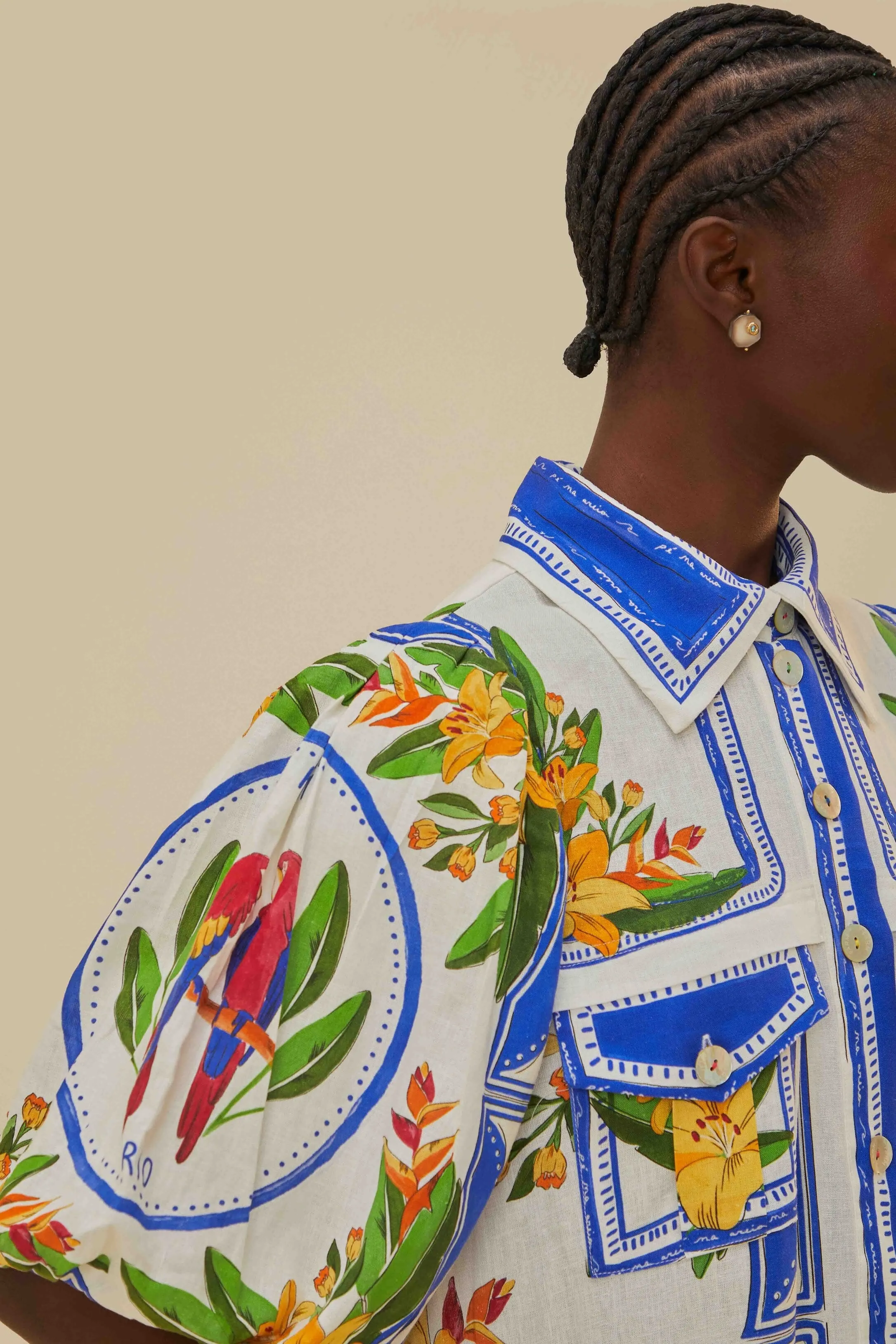 Modern Appeal Off-White Tropical Destination Midi Dress