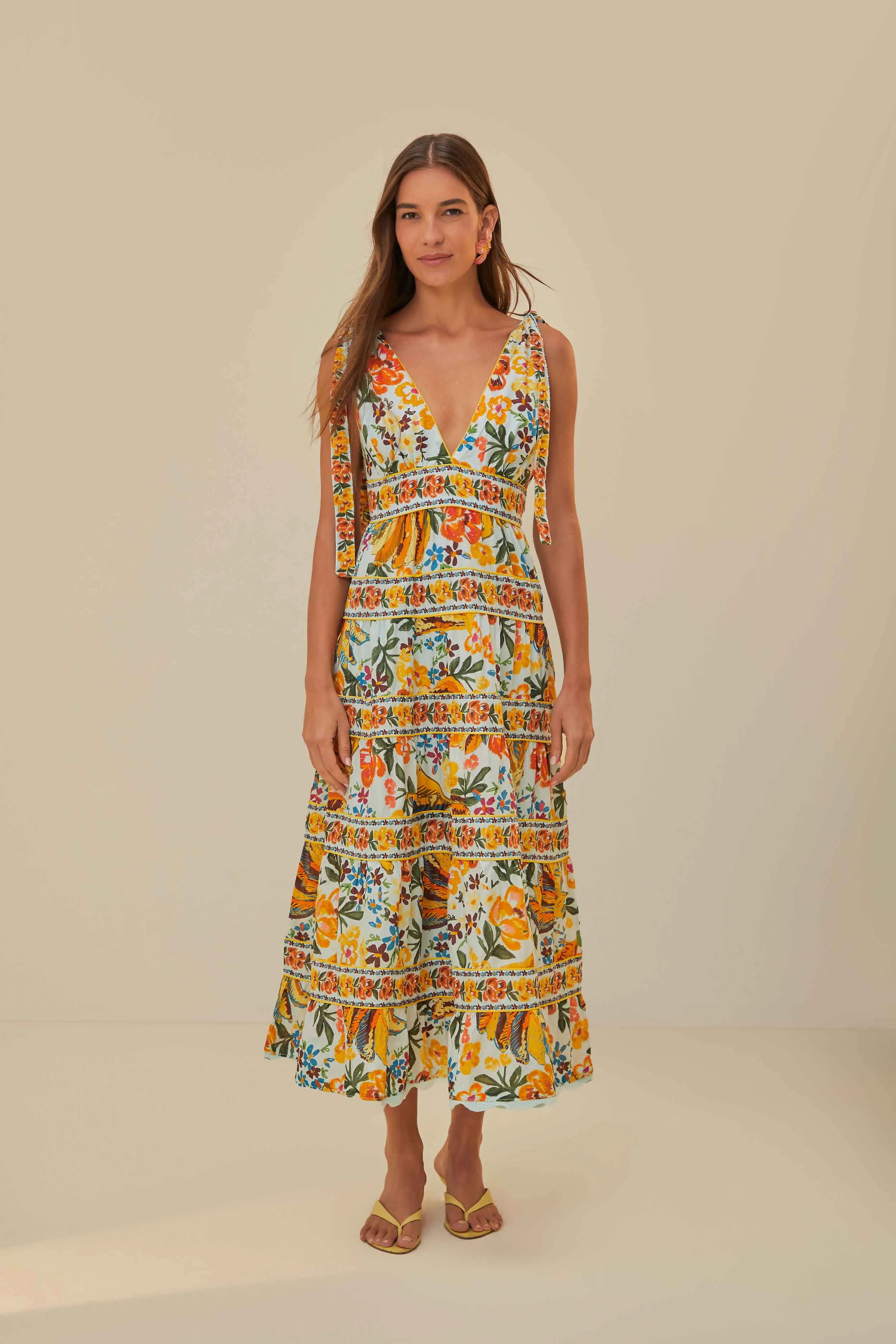 american casual Relaxed Appearance Blue Spring Bananas Midi Dress