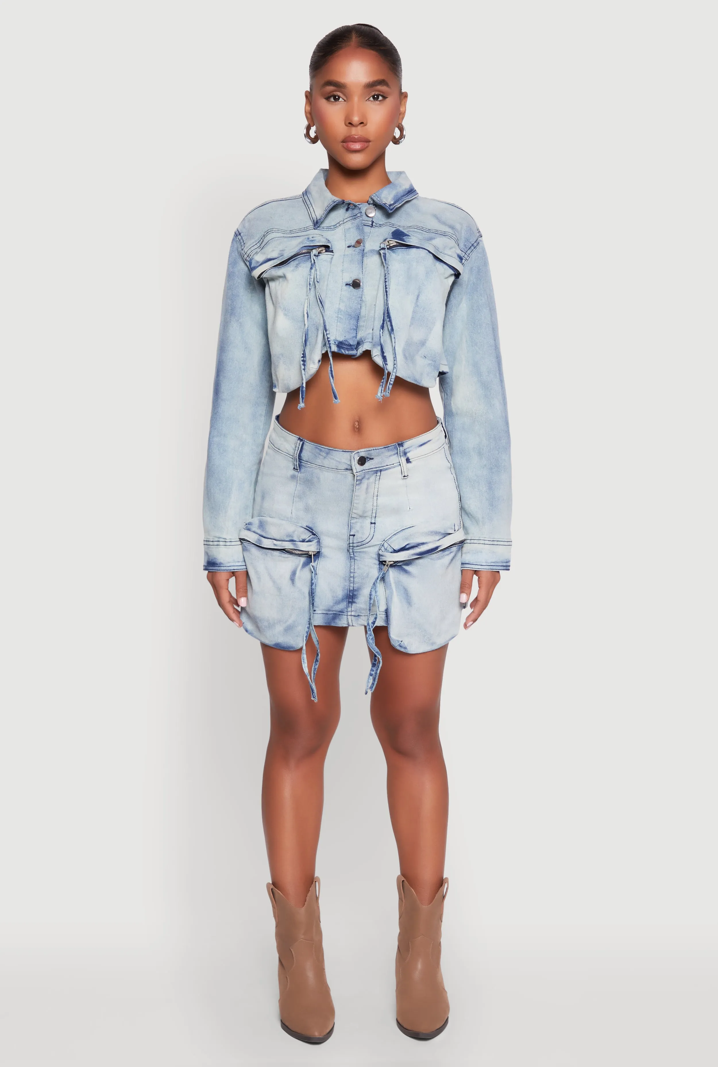 Spoon Jeans Cargo Pocket Mini Denim Skirt Resale Value