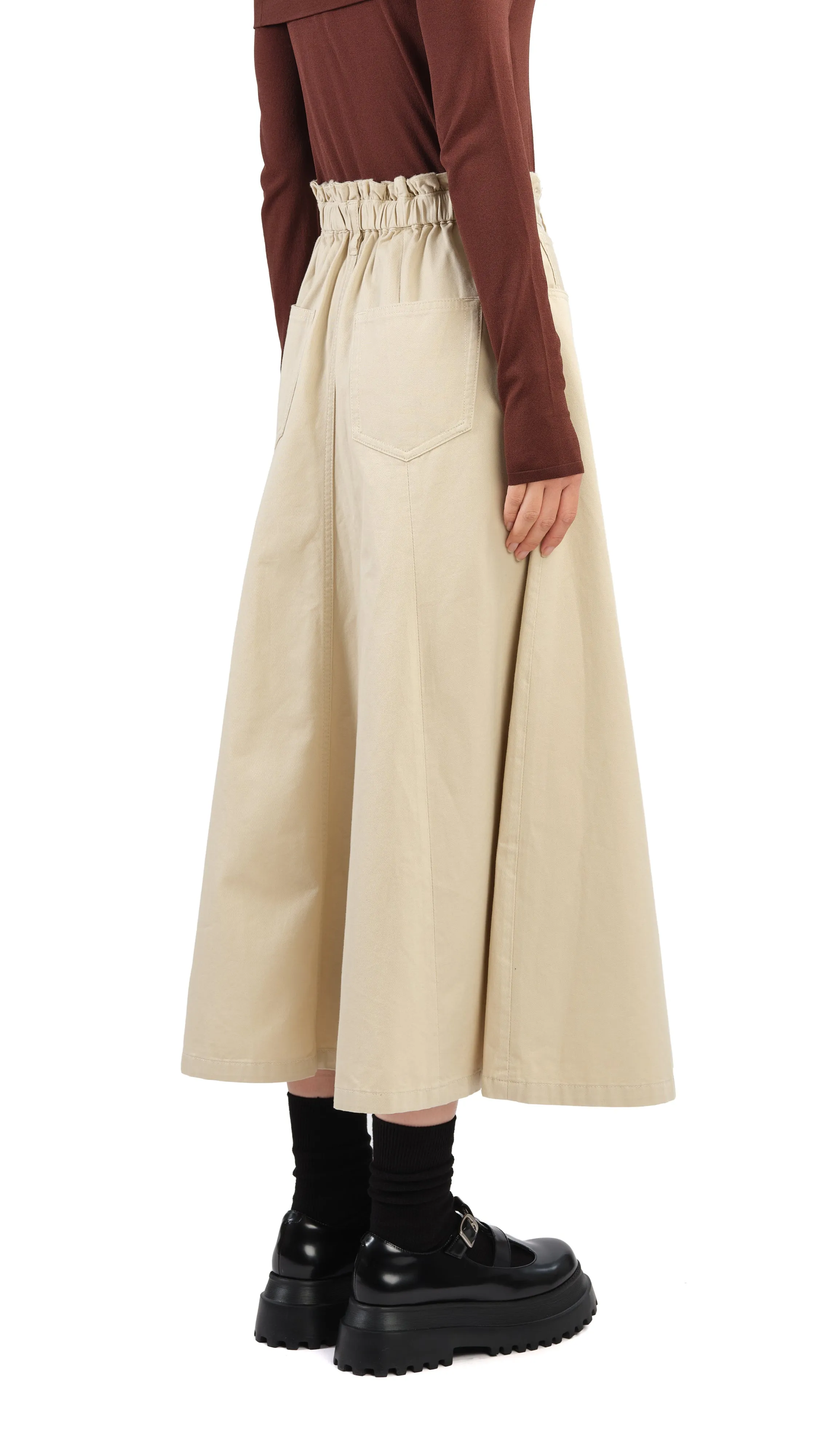 Layered Hem Breezy Outfit Ruffles Trim Skirt