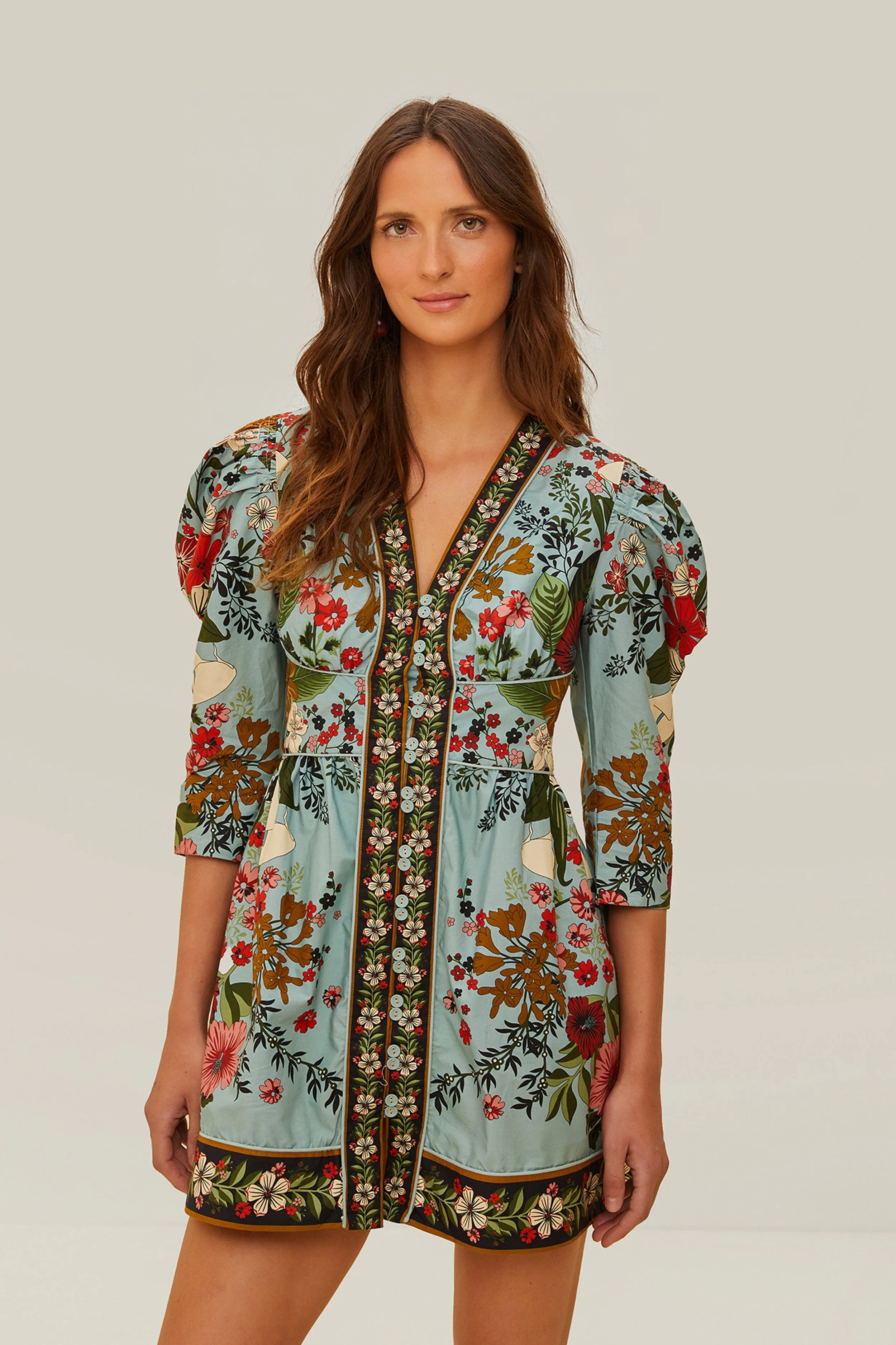 Sleek Wear Blue Beauty Bouquet Mini Dress
