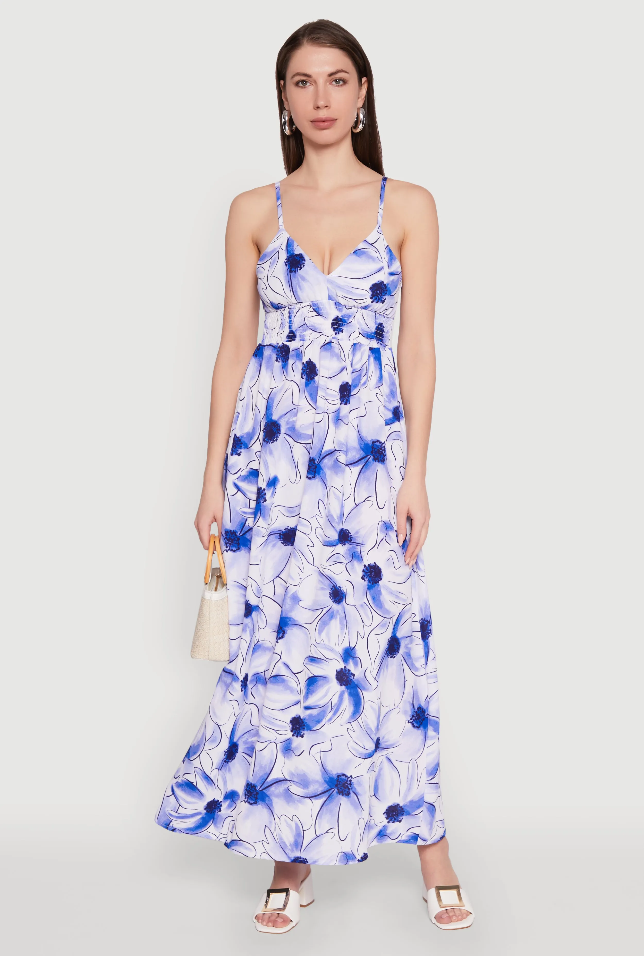 Festival Glow Watercolor Floral Sleeveless Empire Waist Dress