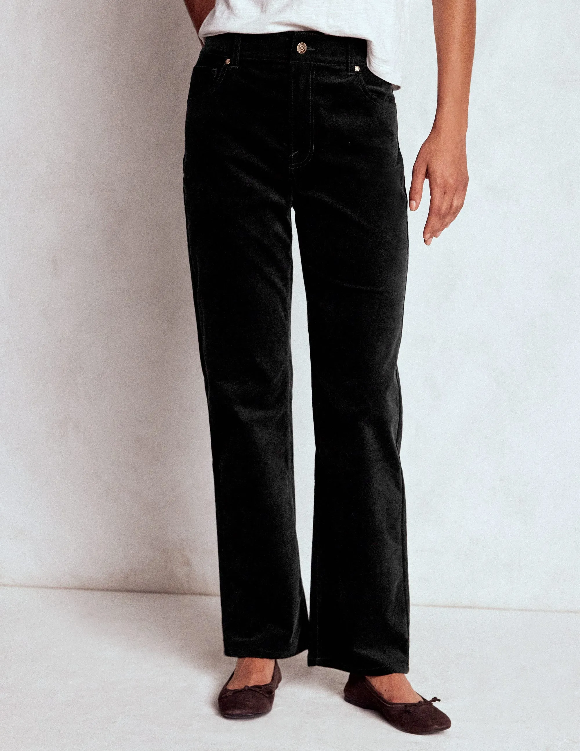 Velveteen Straight Jeans-Black Classic Gym Ready