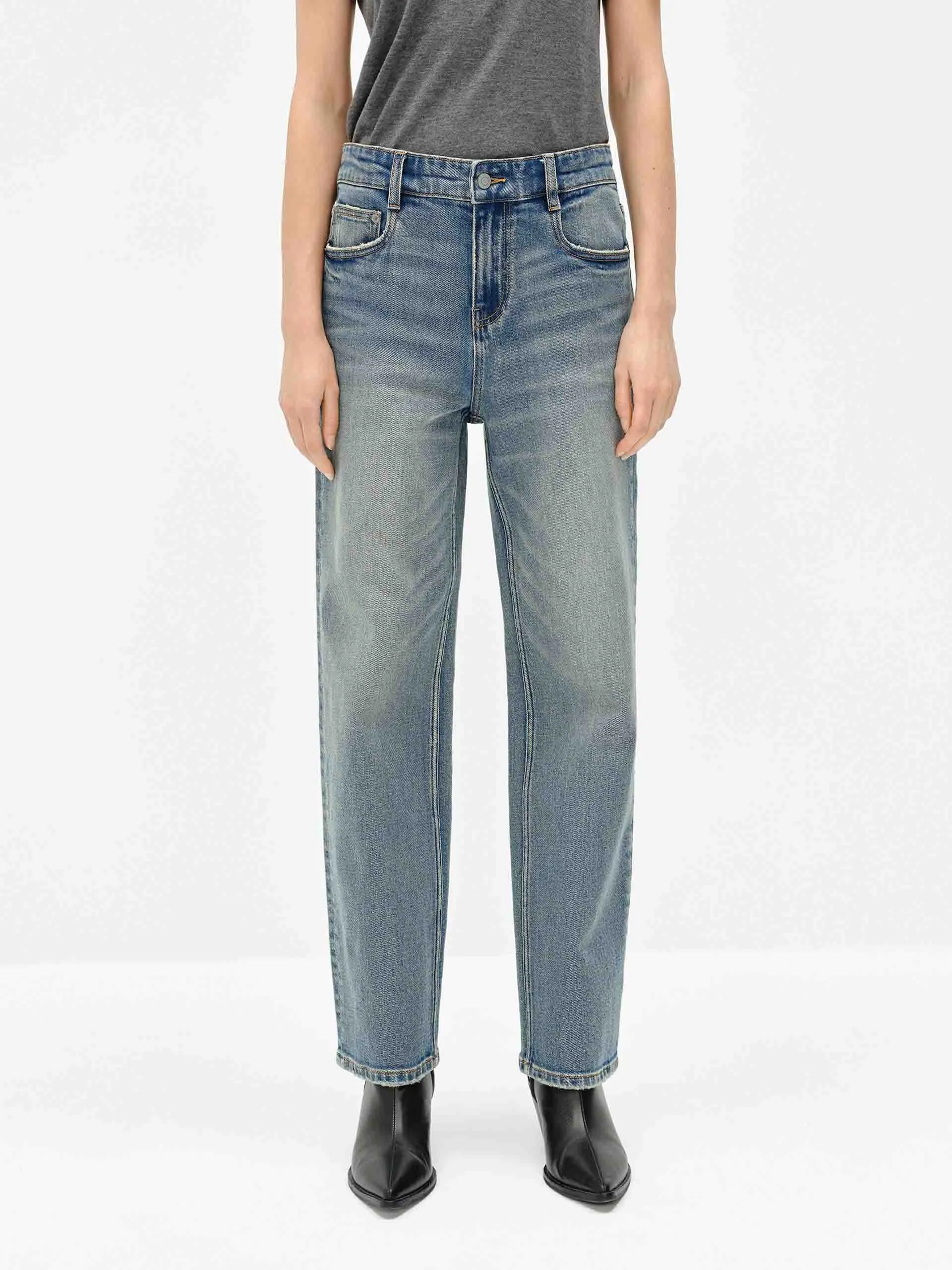 Affordable Unisex Wear Whisker Detail Ankle Jeans