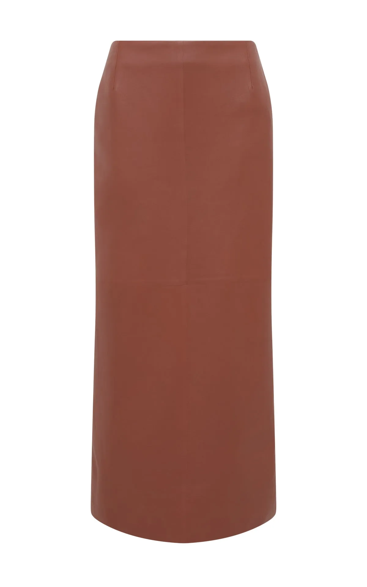 Manuela Midi Skirt in Cognac Soft Leather StretchComfort Breathable fabric