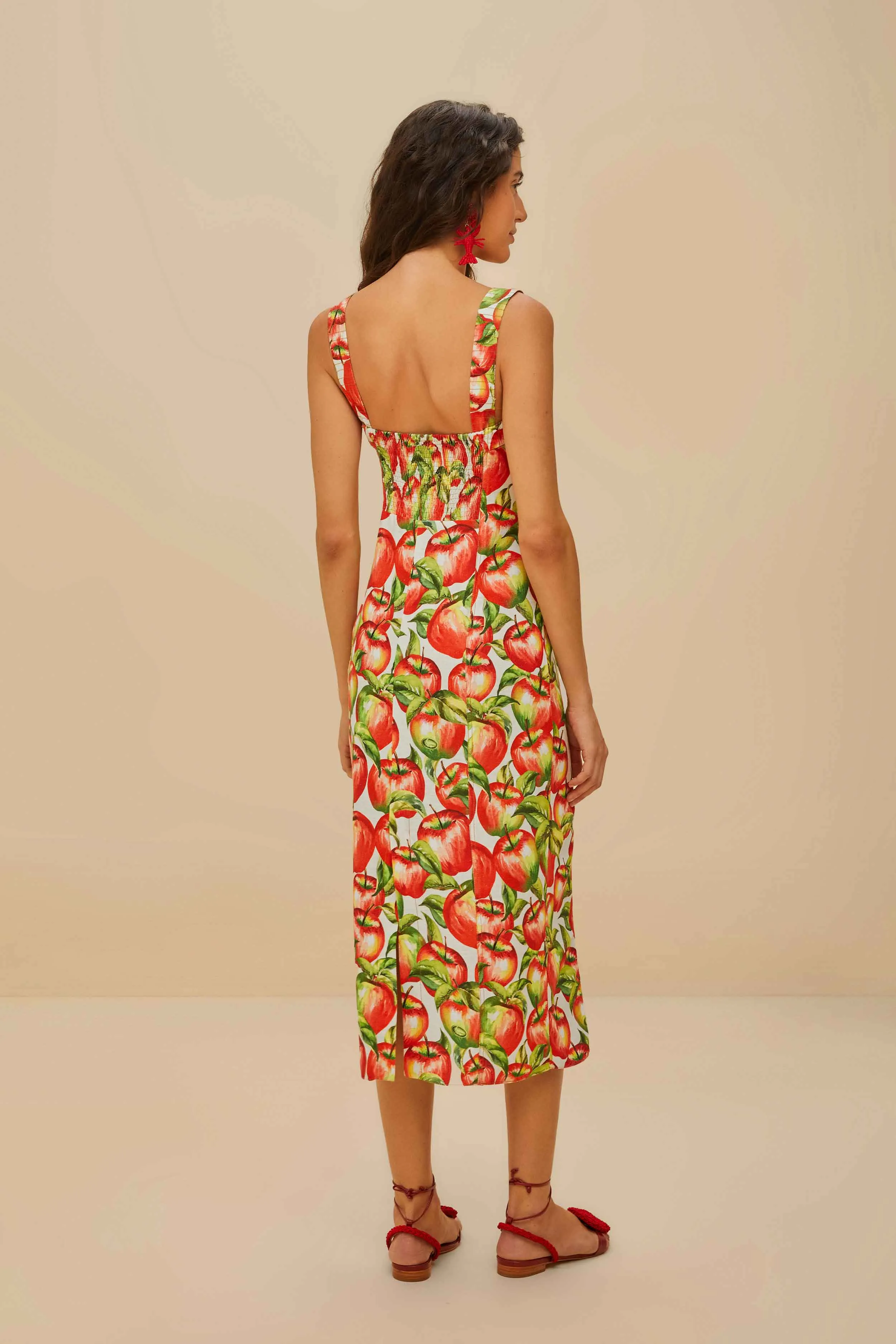 Off-White Apple LENZING? ECOVERO? Euroflax? Midi Dress Planet View