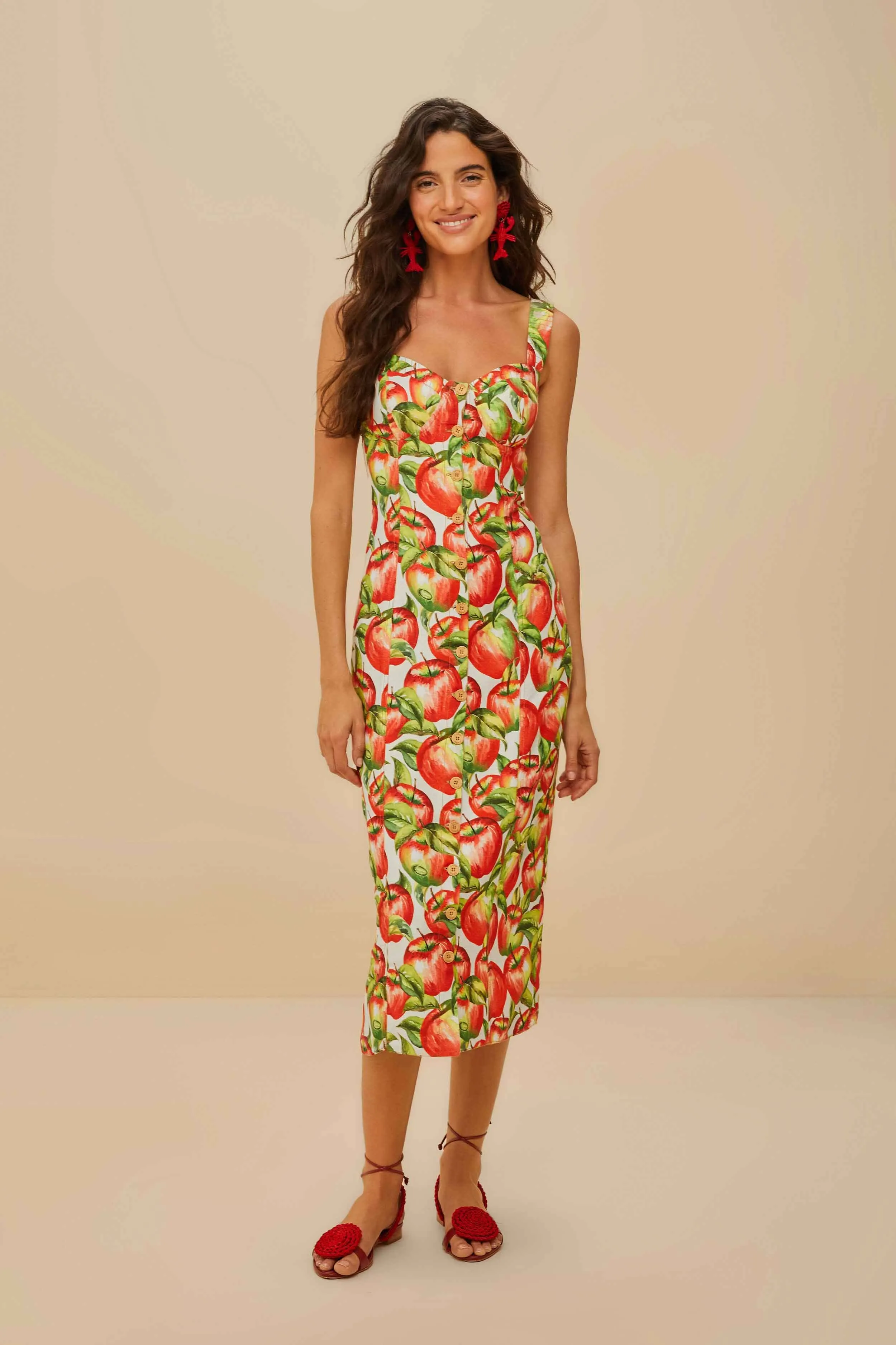 Off-White Apple LENZING? ECOVERO? Euroflax? Midi Dress Wool Warm