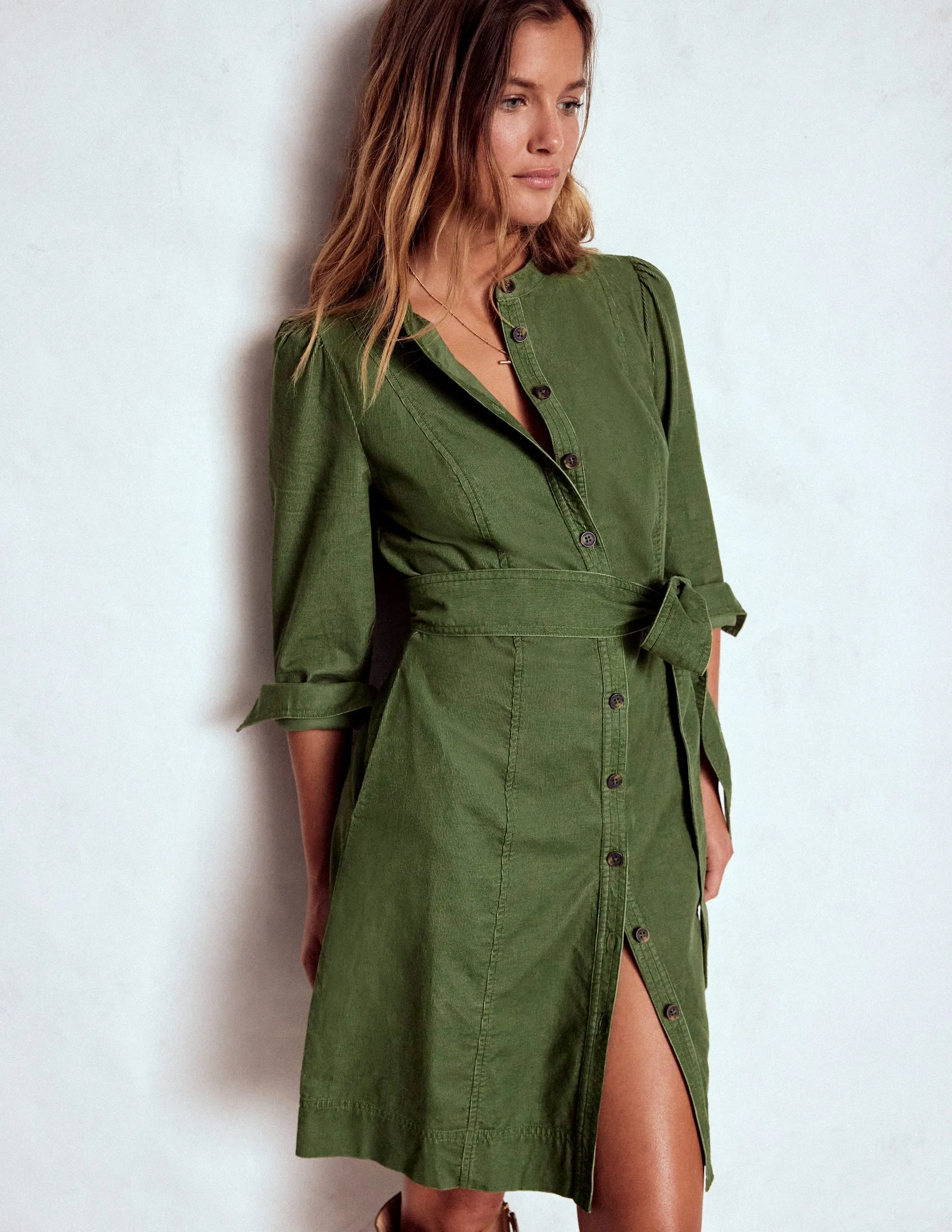 Bre Cord Short Dress-Fern Urban Glow