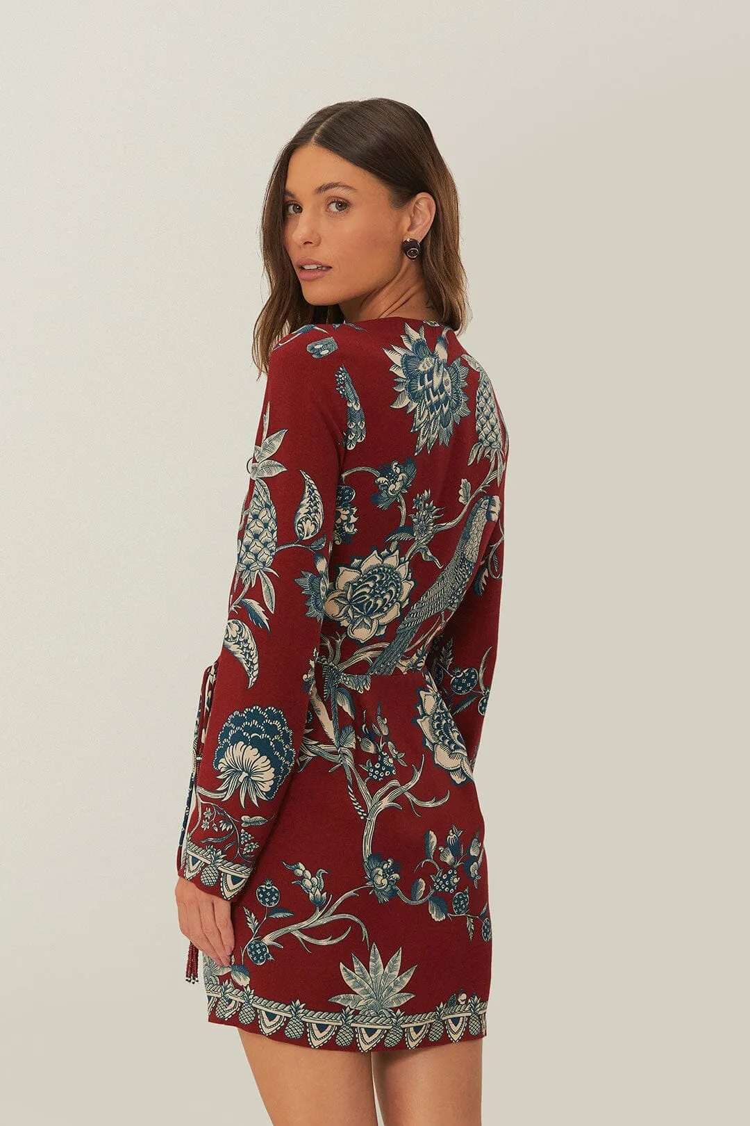 Weekend Ready Look Weekend Style Look Red Tropical Landing Wrap Mini Dress