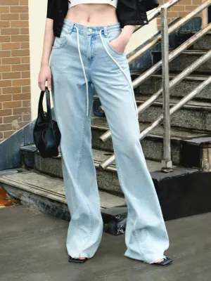 Drawstring Wide Leg Jeans Weekend Getaway Trend Setter Eco Friendly Dye Process