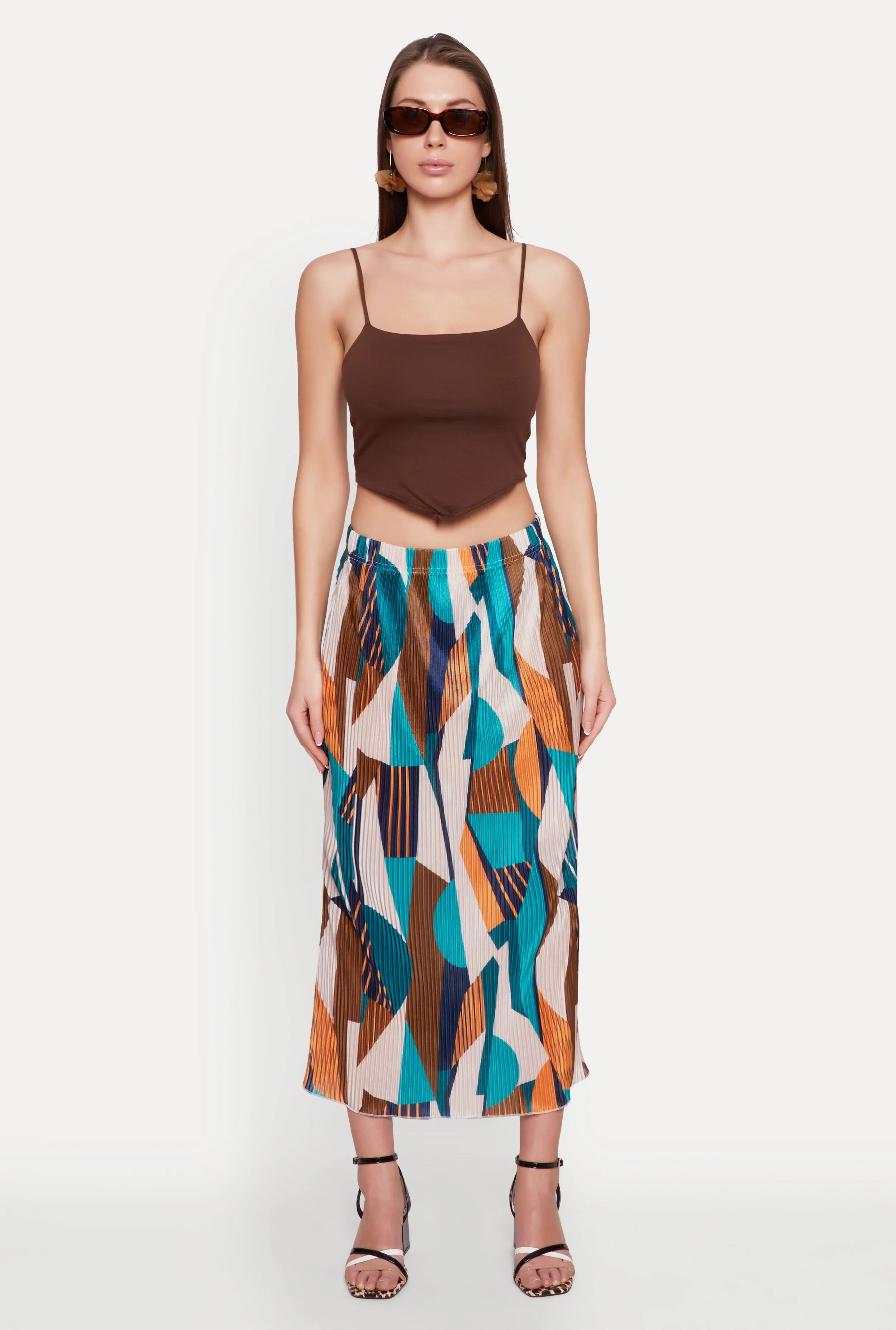City Ready Plisse Patterned Skirt