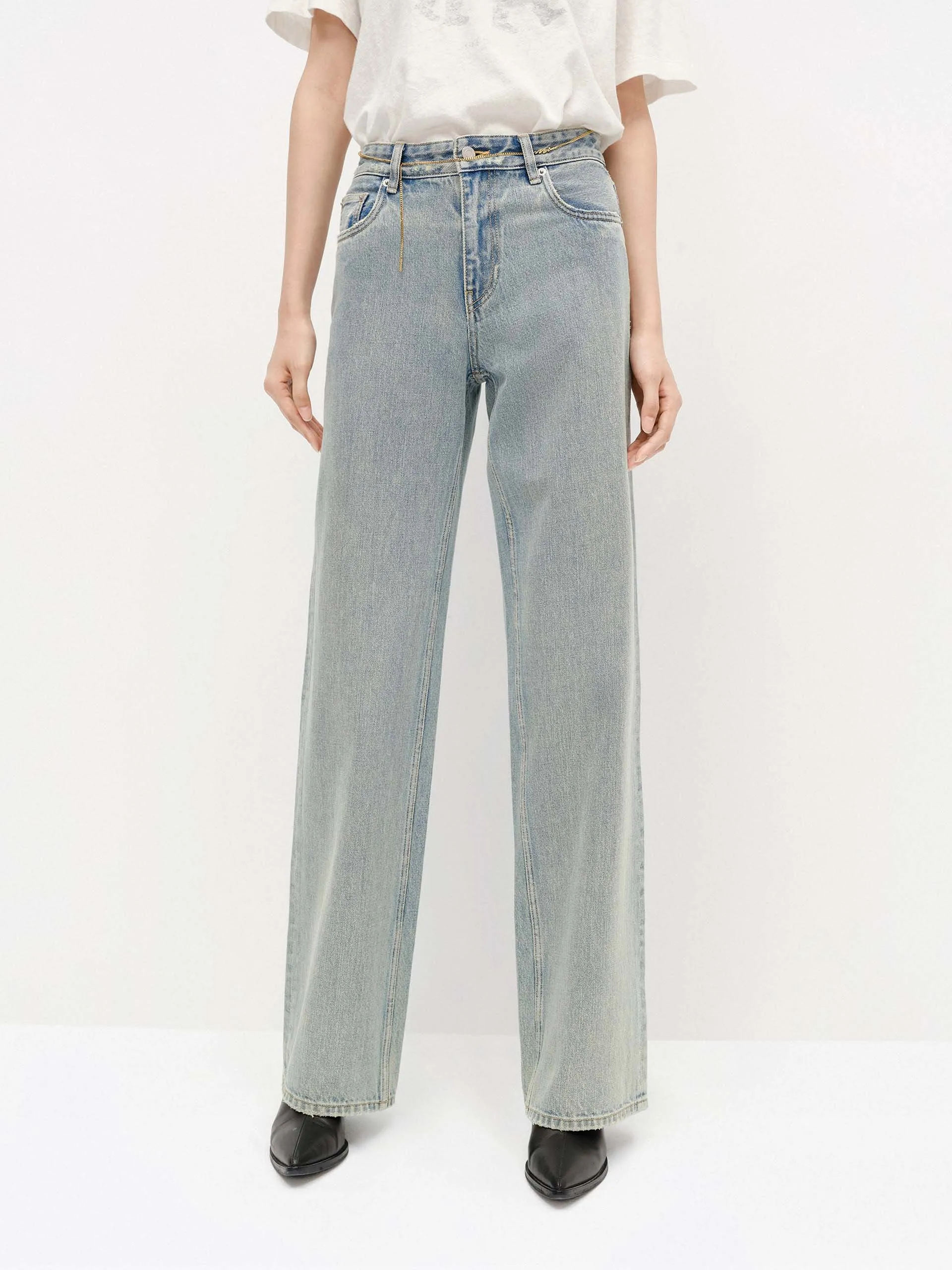 Holiday Vibes High Quality Straight Cut Cotton Jeans