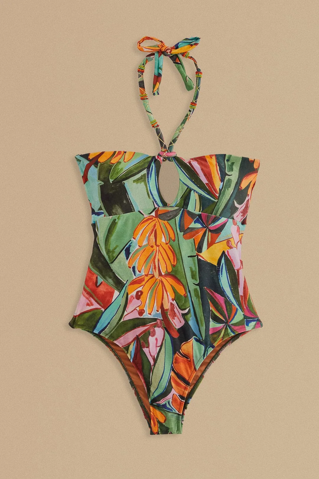 Banana Foliage One Piece Swimsuit Aerodynamic Drag Reduction Low Profile Stitching