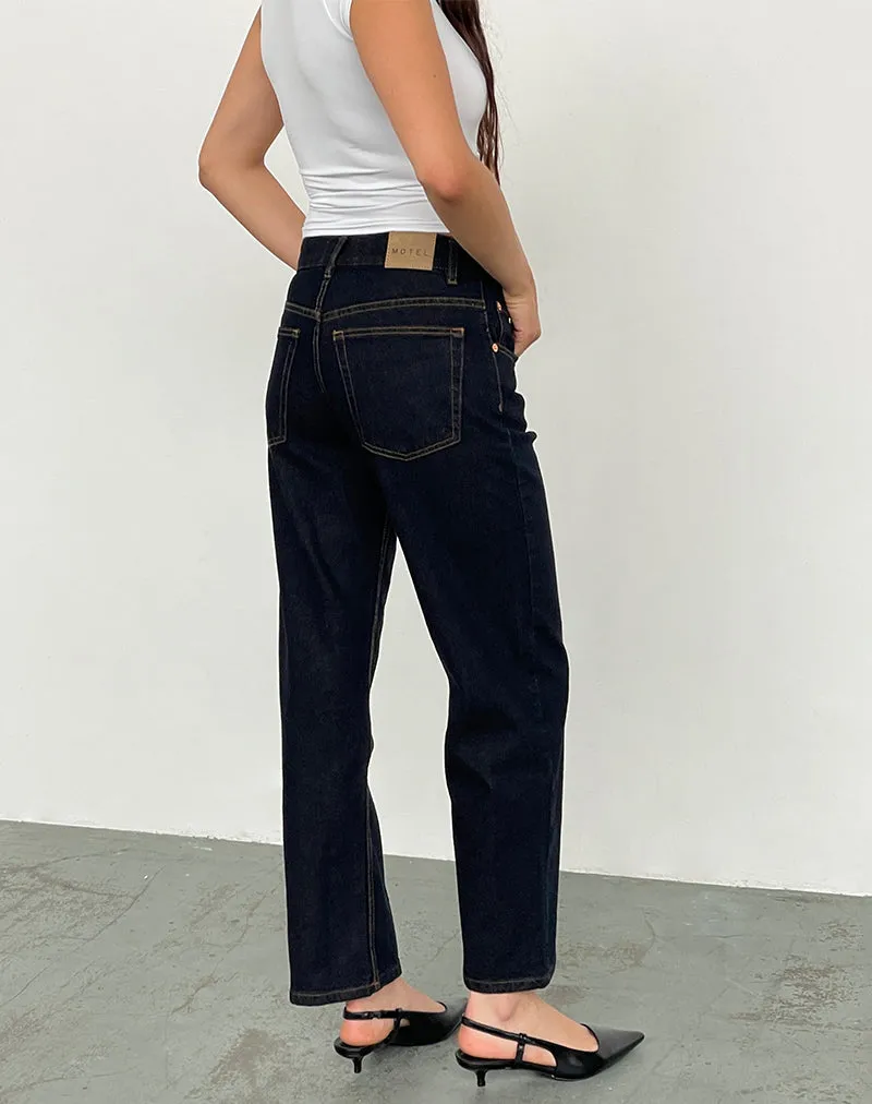Mid Rise Awkward Parallel Jeans in Indigo AntiPilling Fabric