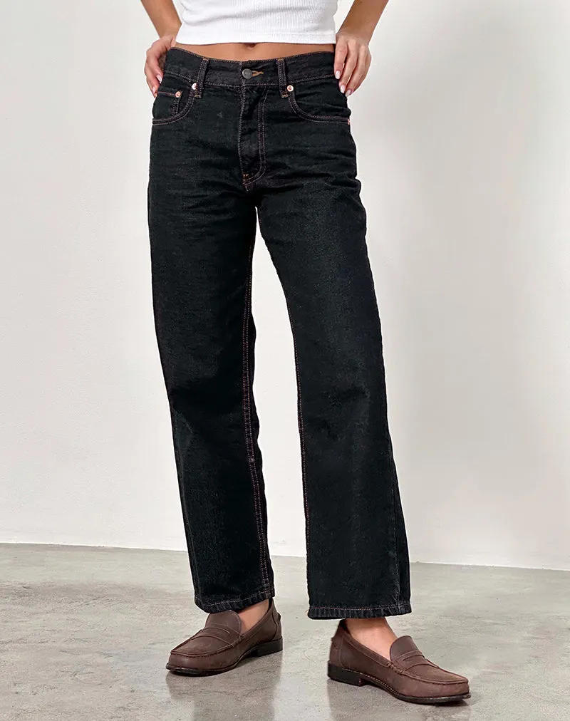 Mid Rise Awkward Parallel Jeans in Indigo Loose Fit KnotFree Tailoring