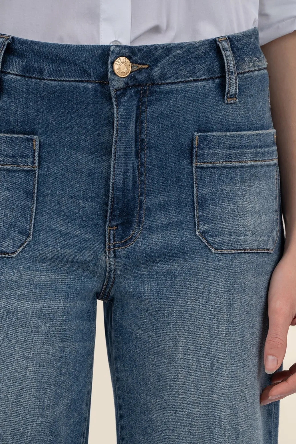 Denim Cool KUT From The Kloth Meg High Rise Wide Leg Jean
