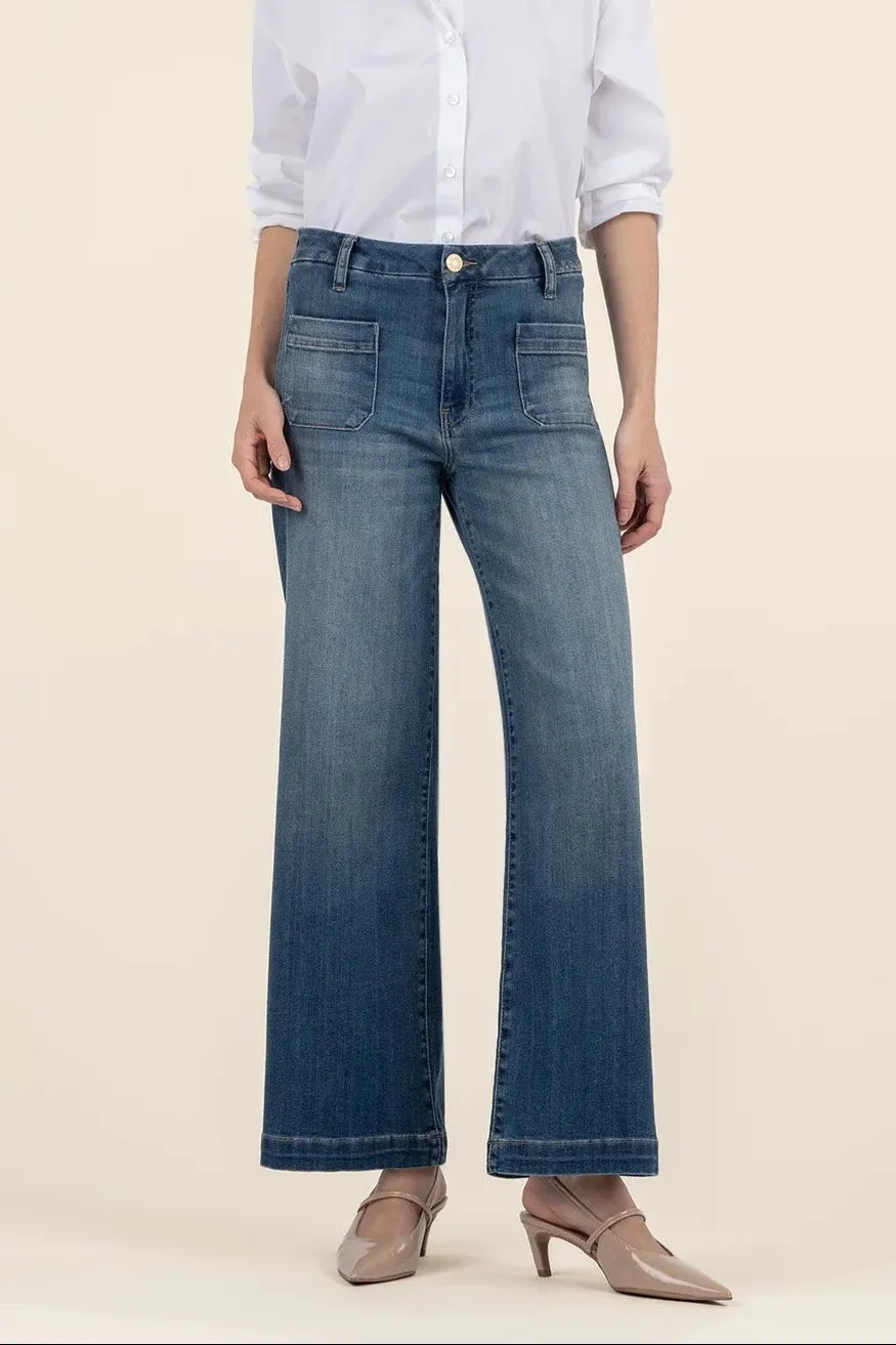 KUT From The Kloth Meg High Rise Wide Leg Jean SmoothGripFastenings MinimalistStyle