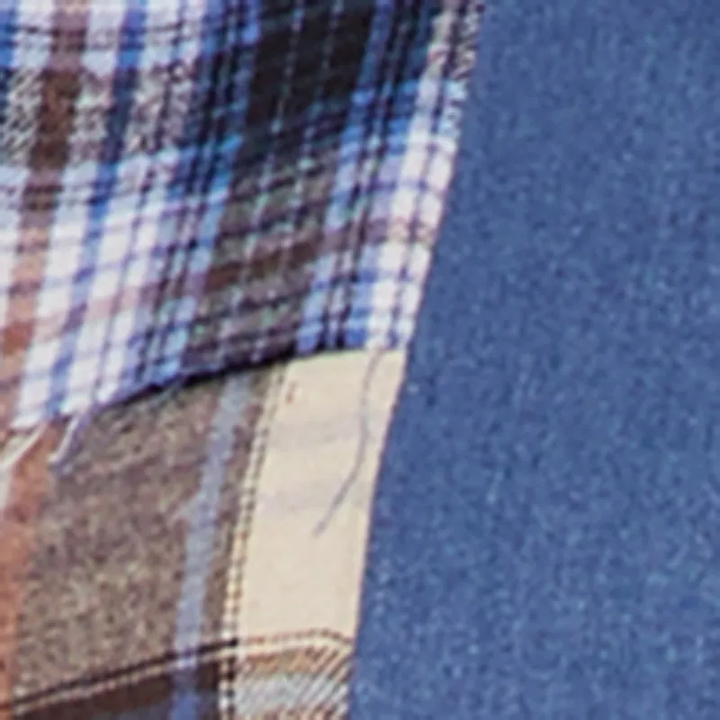 Denim Detail Raw Hem Plaid Mini Skirt Material Innovation Curve Friendly