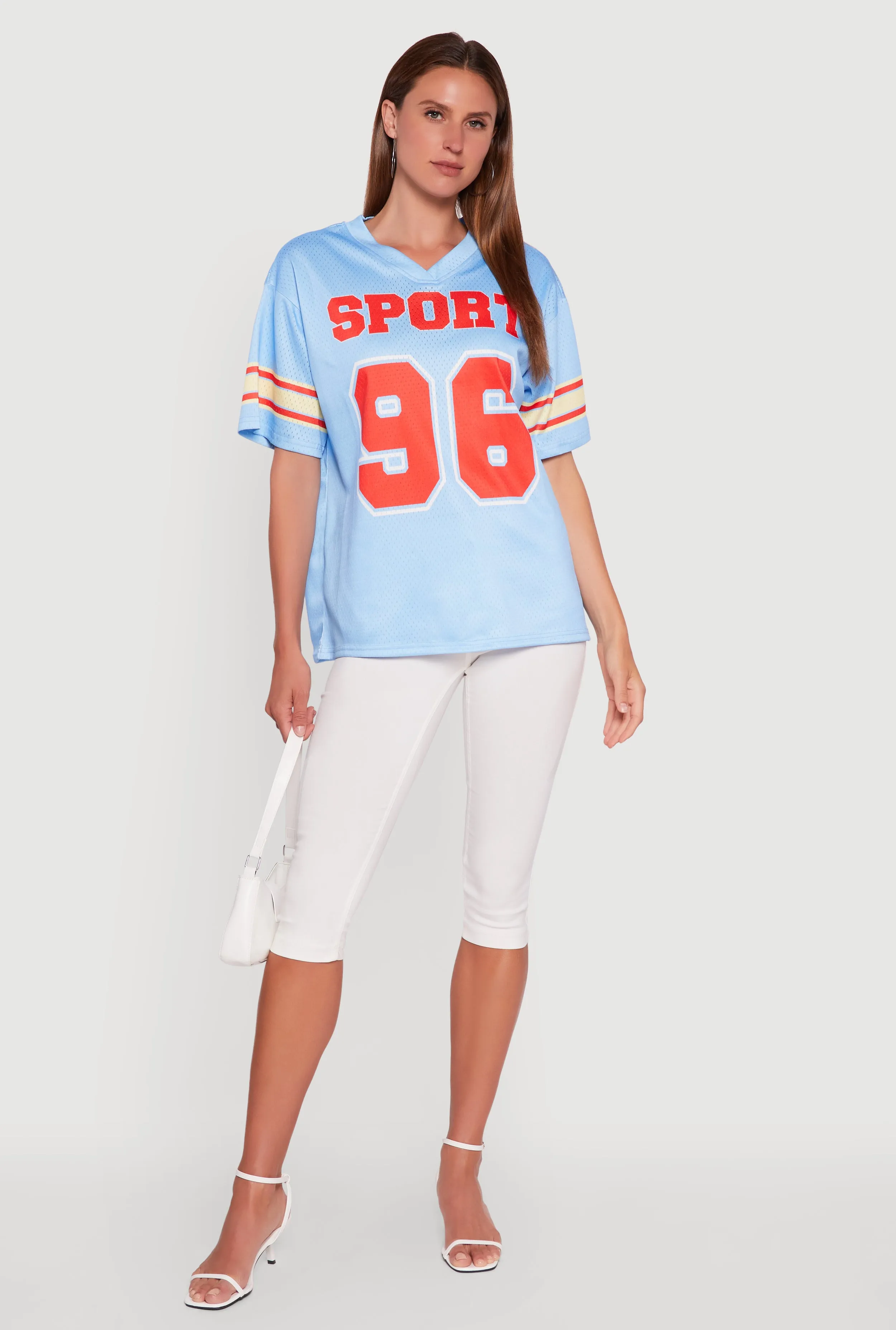 V-Neck Sport 96 Graphic Print Jersey Comfortable and stylish
